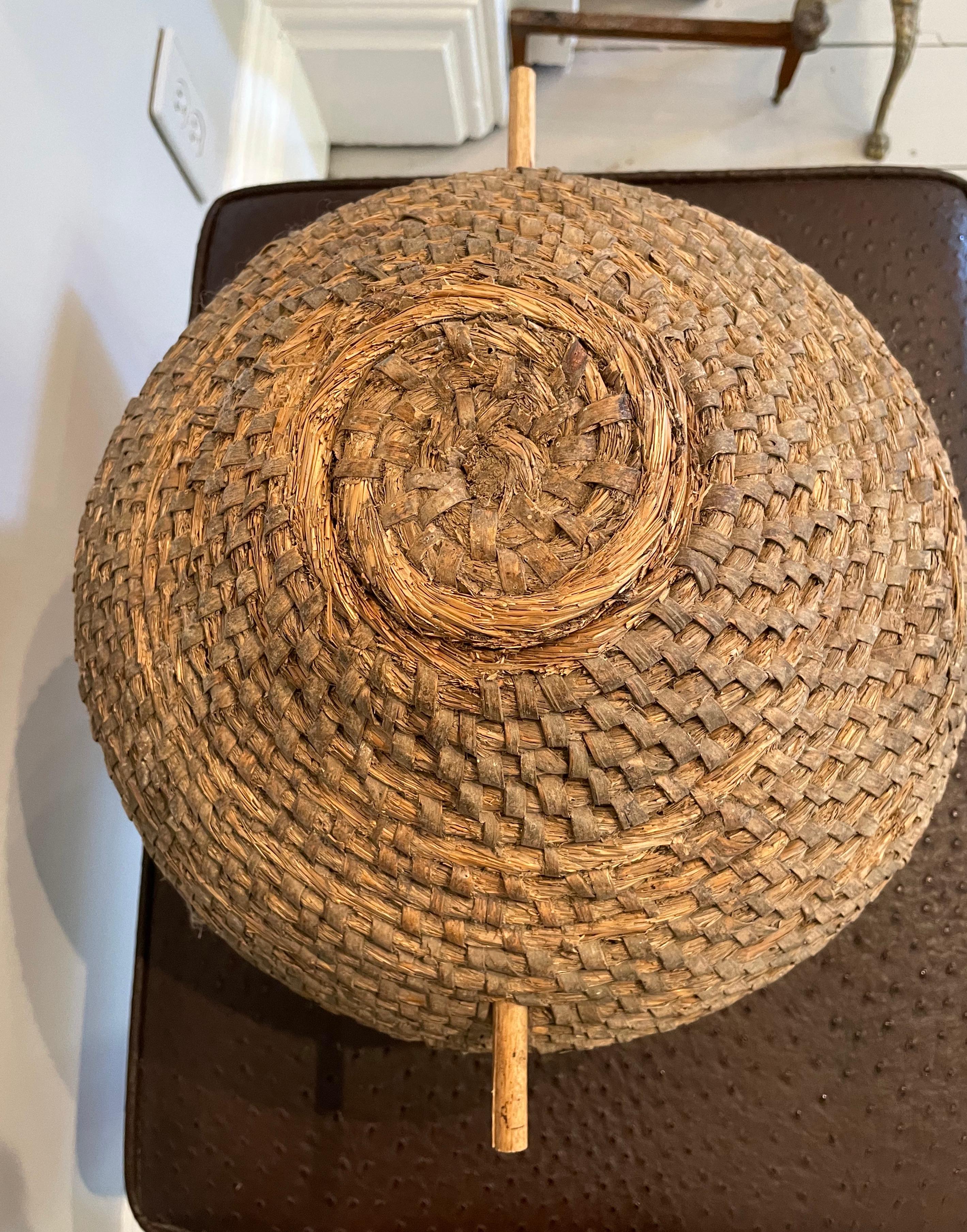 19th C French Straw Domed Bee Skep In Good Condition In Woodbury, CT