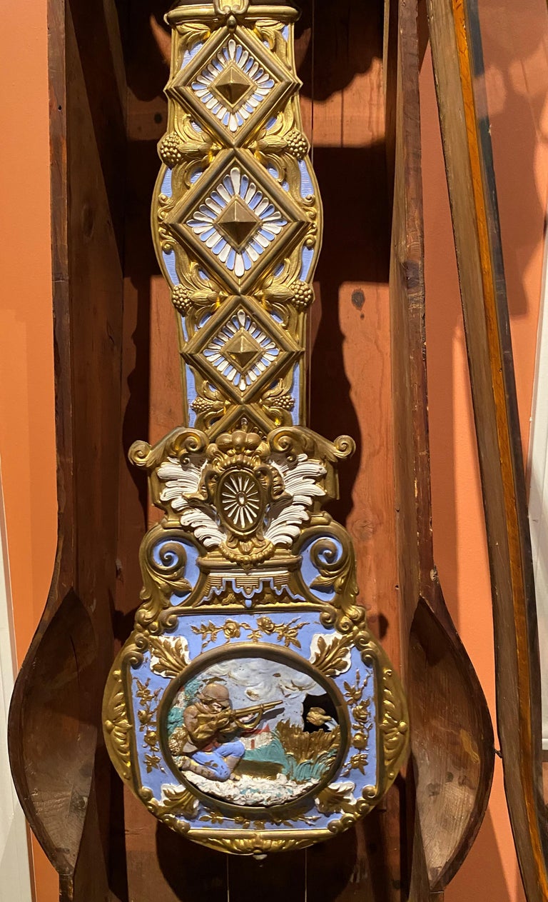 19th Century 19th C French Tall Case Morbier Clock or Comtoise Signed B. Bignon à la Martigné For Sale
