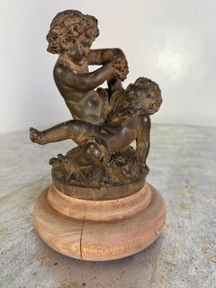 19th Century French Rococo Terracotta Sculpture of Putti, Distressed