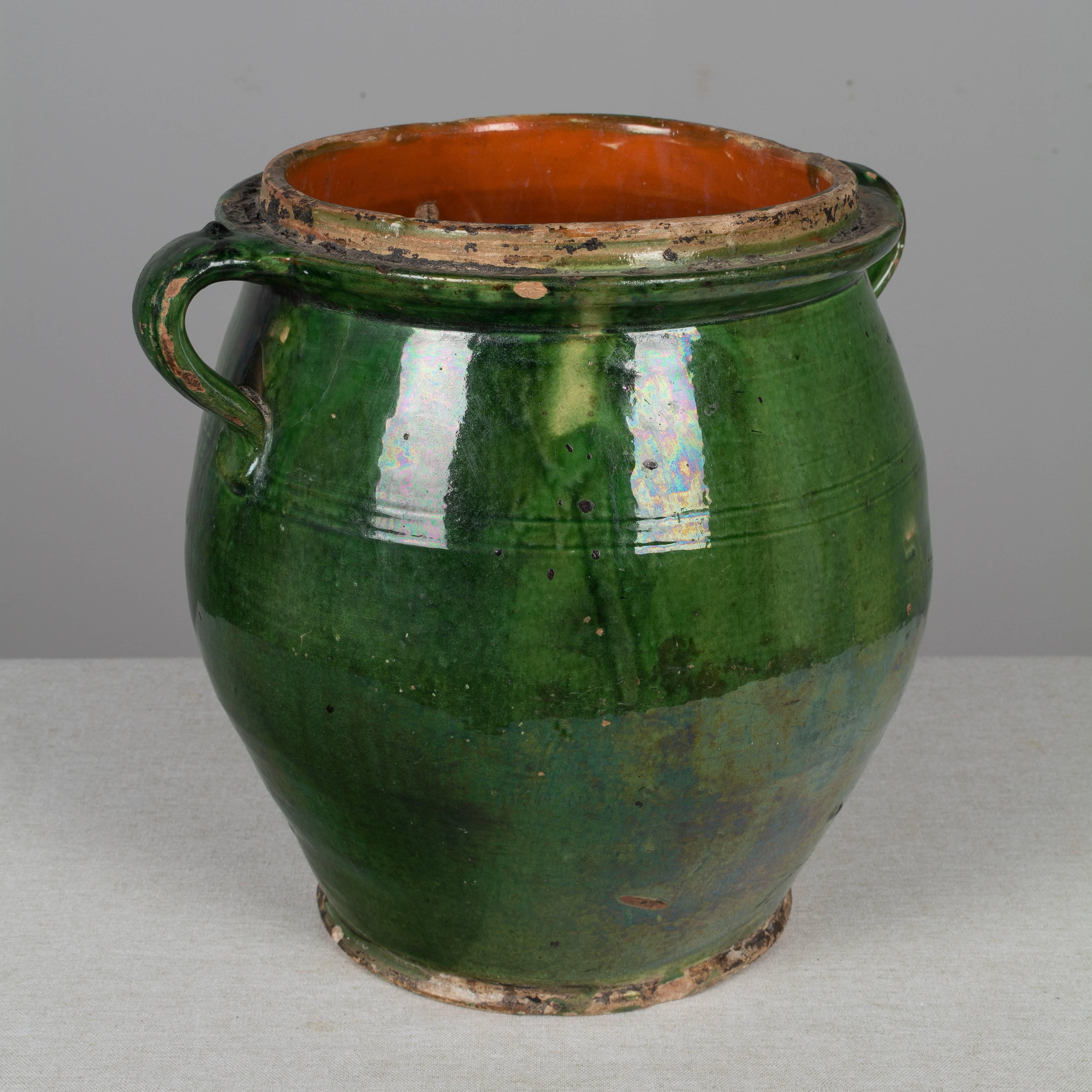 Glazed 19th Century French Terracotta Pot