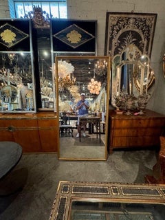 19th c. French Transitional Giltwood Mirror