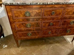 19th c. French Transitional Walnut Inlaid Commode