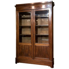 19th c French Two Door Mahogany Bookcase
