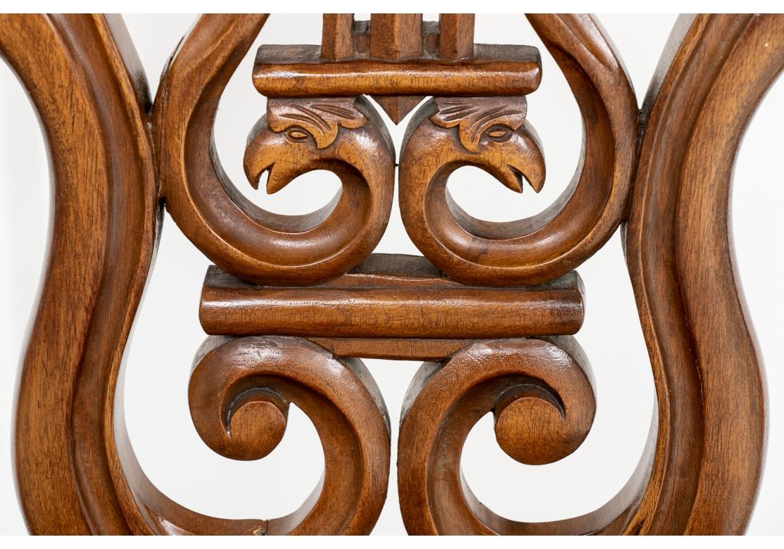 19th C. French Walnut Carved Lyre Back Side Chair For Sale 6