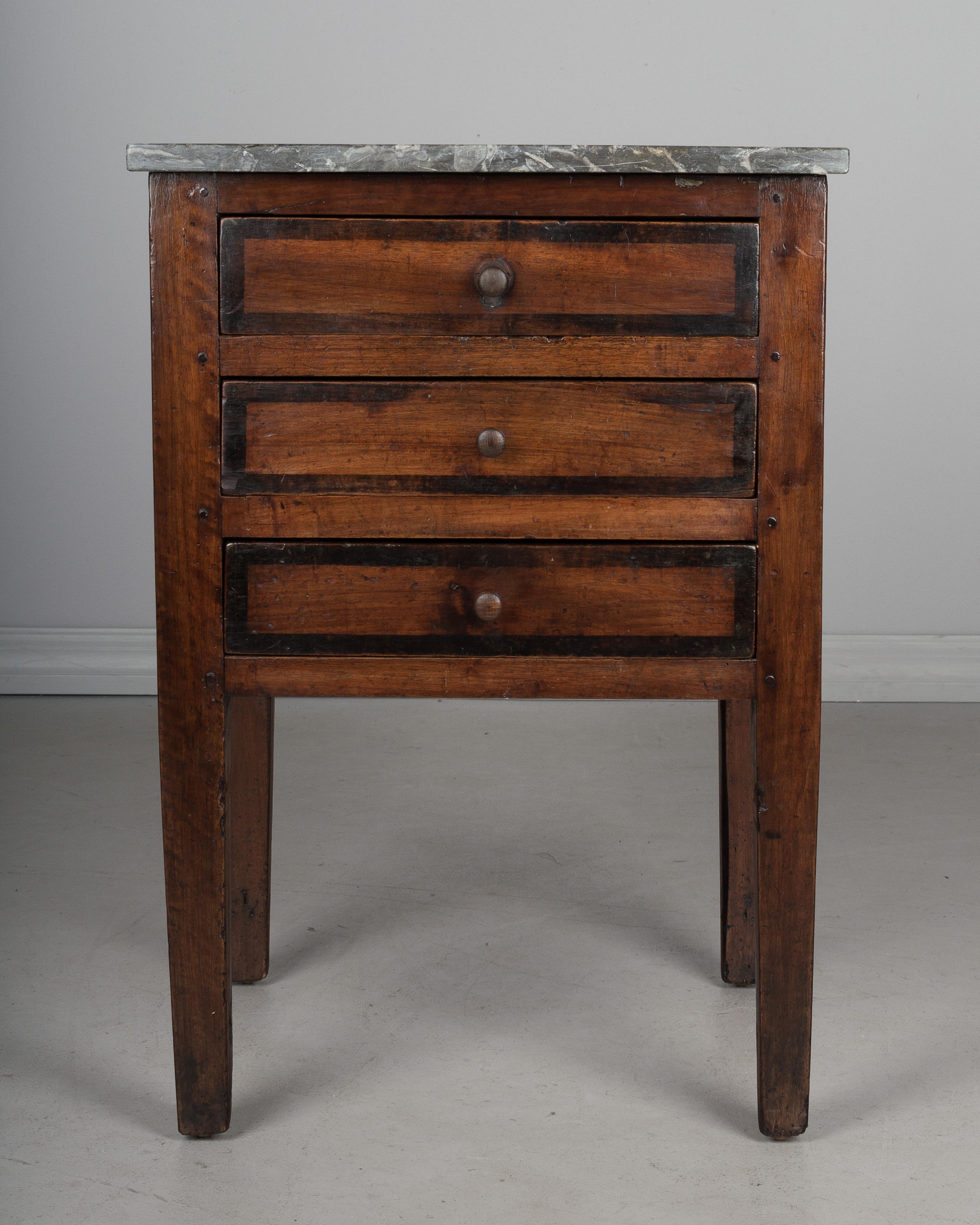 Country 19th Century French Walnut Side Table