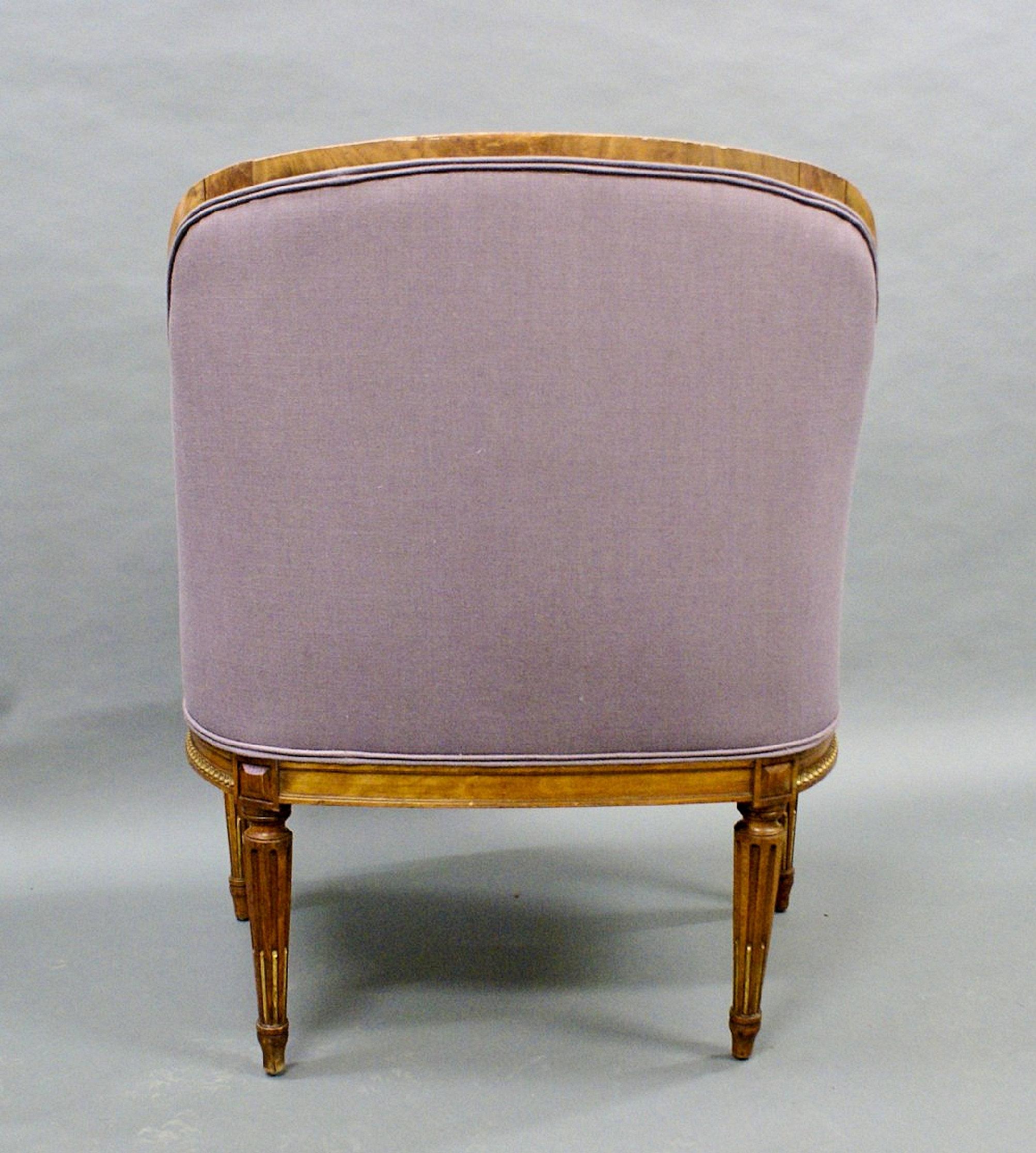 19th C. French Walnut Upholstered Armchair For Sale 1