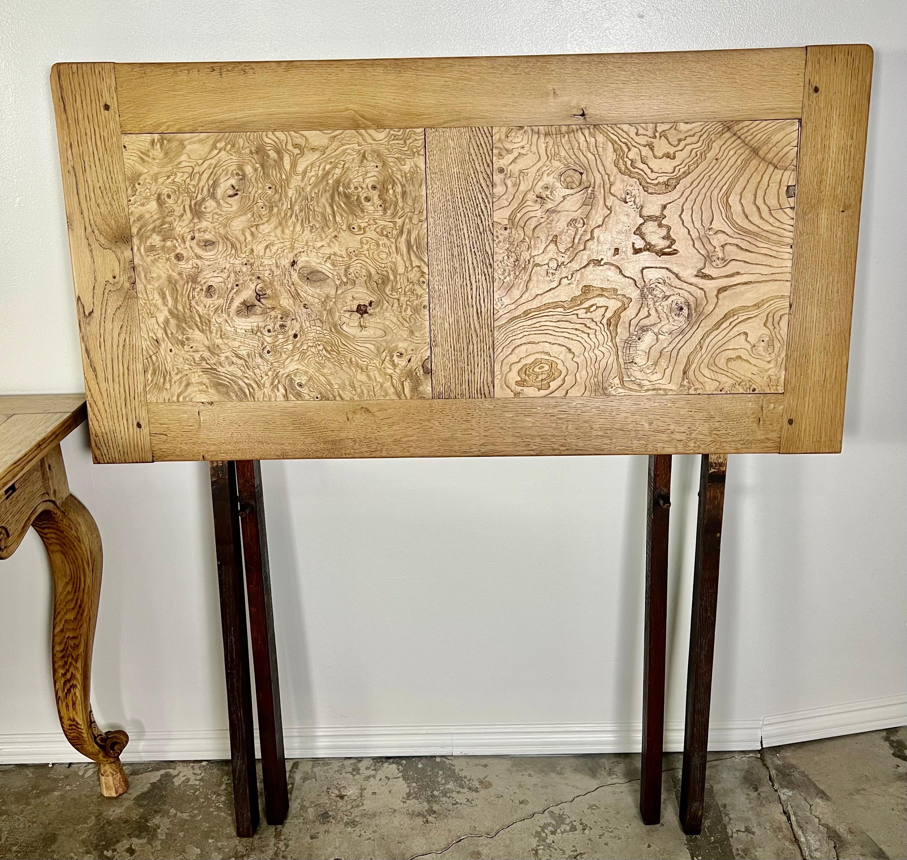19th Century French White Oak & Burl Walnut Dining Table For Sale 14