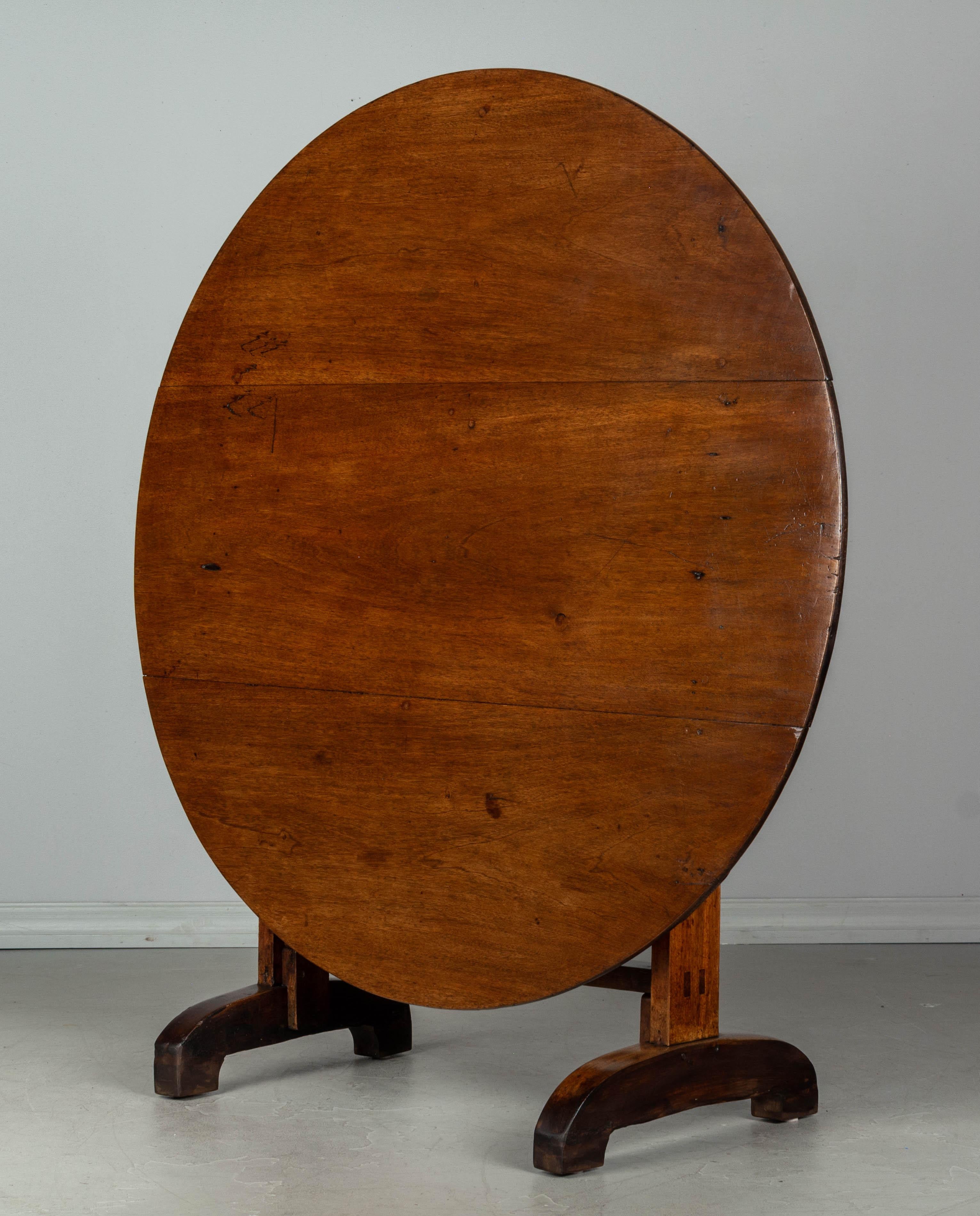 Hand-Crafted 19th Century French Wine Tasting Table or Tilt-Top Table