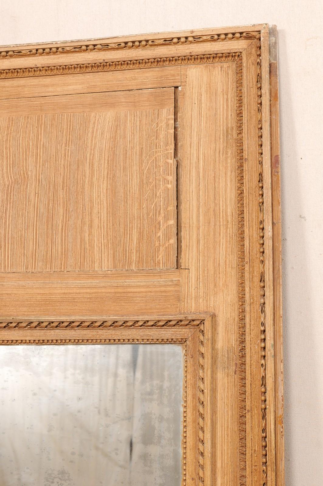 Französischer Trumeau-Spiegel aus Holz mit Originalglas aus dem 19. Jahrhundert, 7 Fuß hoch im Angebot 3