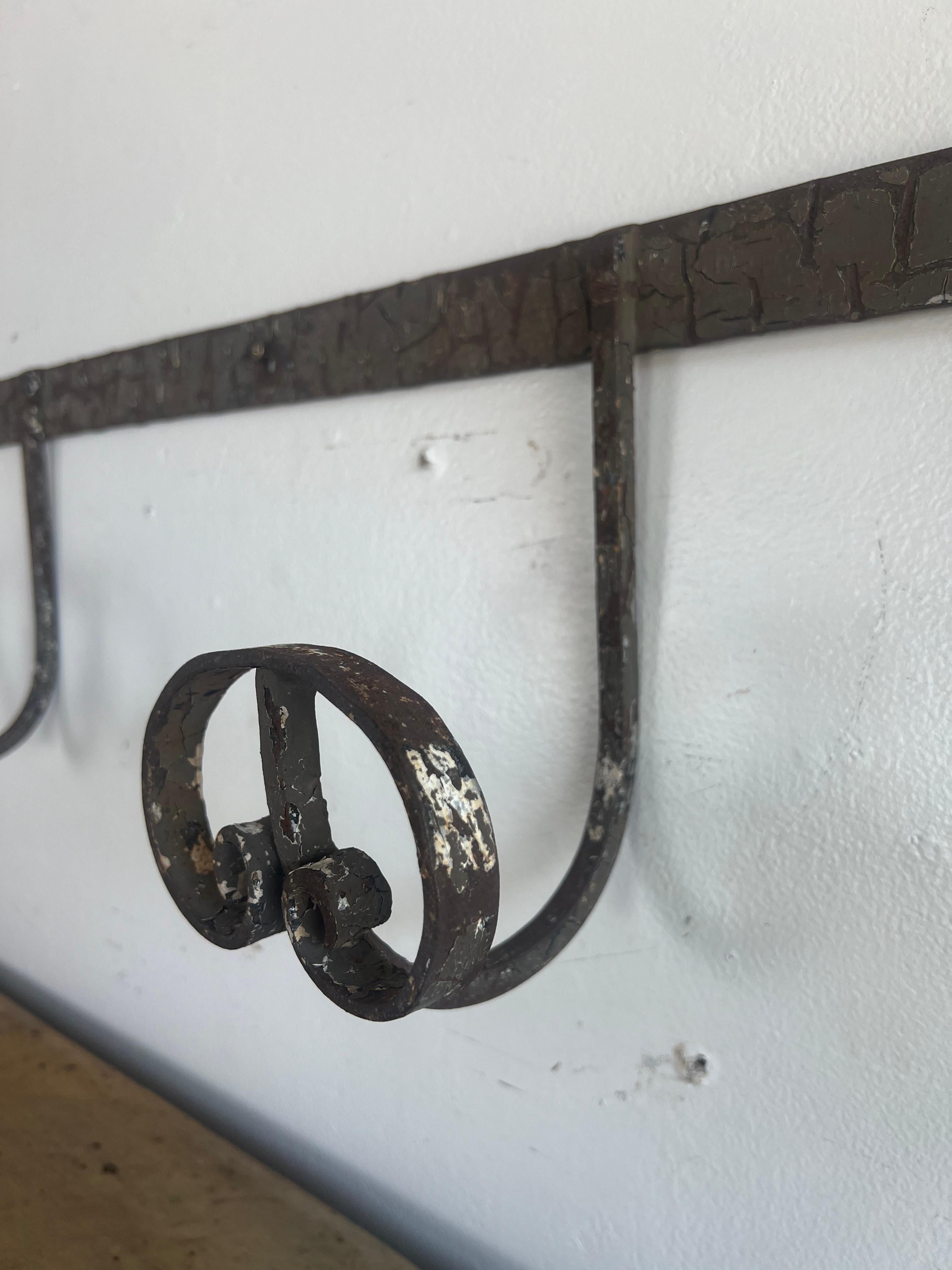 19th C. French Wrought Iron Hat/Coat Rack For Sale 2