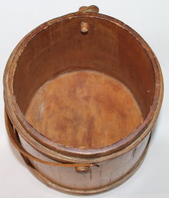 19th C Furkin Bucket with Lid from New England