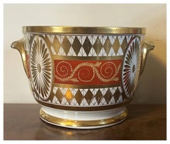 19th c. George III Coalport Porcelain Neoclassical Cachepot Jardiniere 1810
