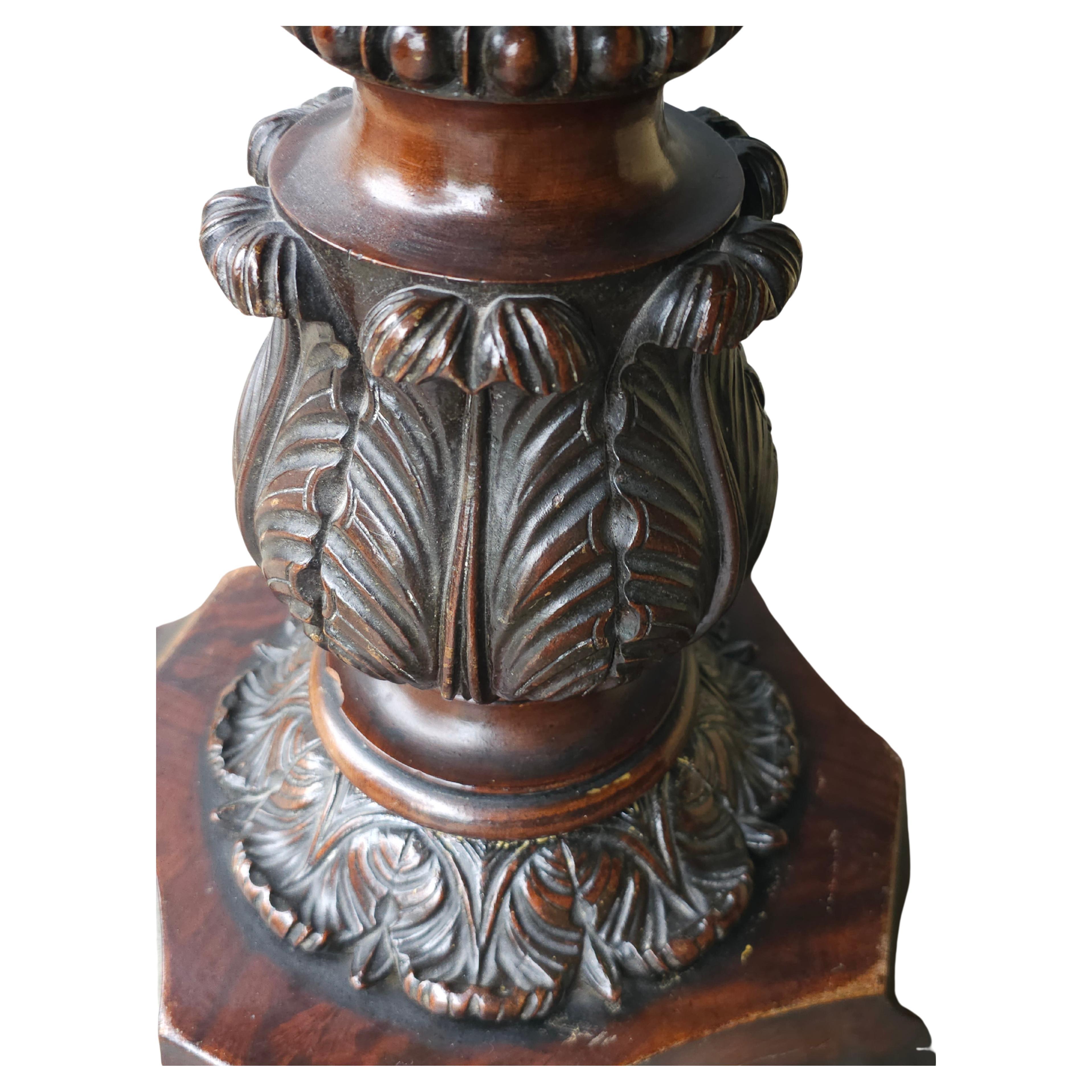 19th C. George IV Partial Ebonized Bookmatched And Carved Mahogany Sewing Stand For Sale 6