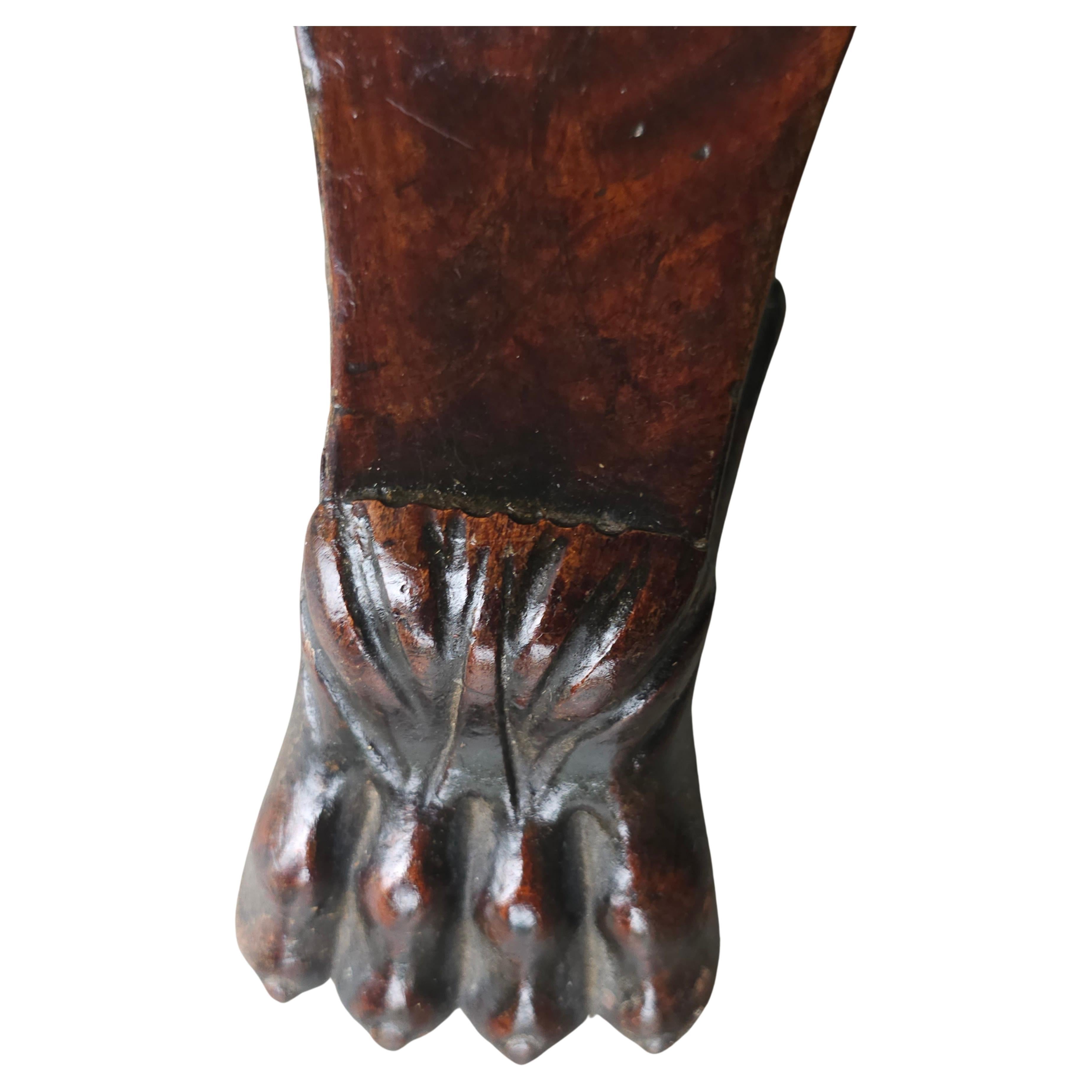 19th C. George IV Partial Ebonized Bookmatched And Carved Mahogany Sewing Stand For Sale 7