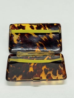 19. Jh. Kontinentales georgisches Schildpatt-Zigarrenetui mit Vermeil-Silberbeschlägen