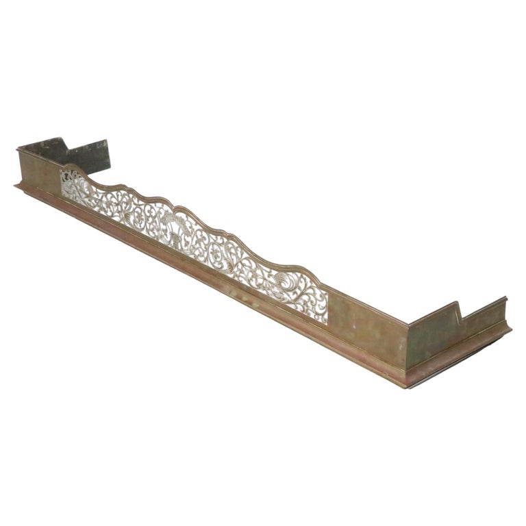 19th Century Style Brass Fireplace Fender For Sale at 1stDibs