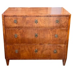 19th c German Biedermeier Walnut Chest