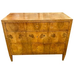 19th c. German Biedermeier Walnut Commode