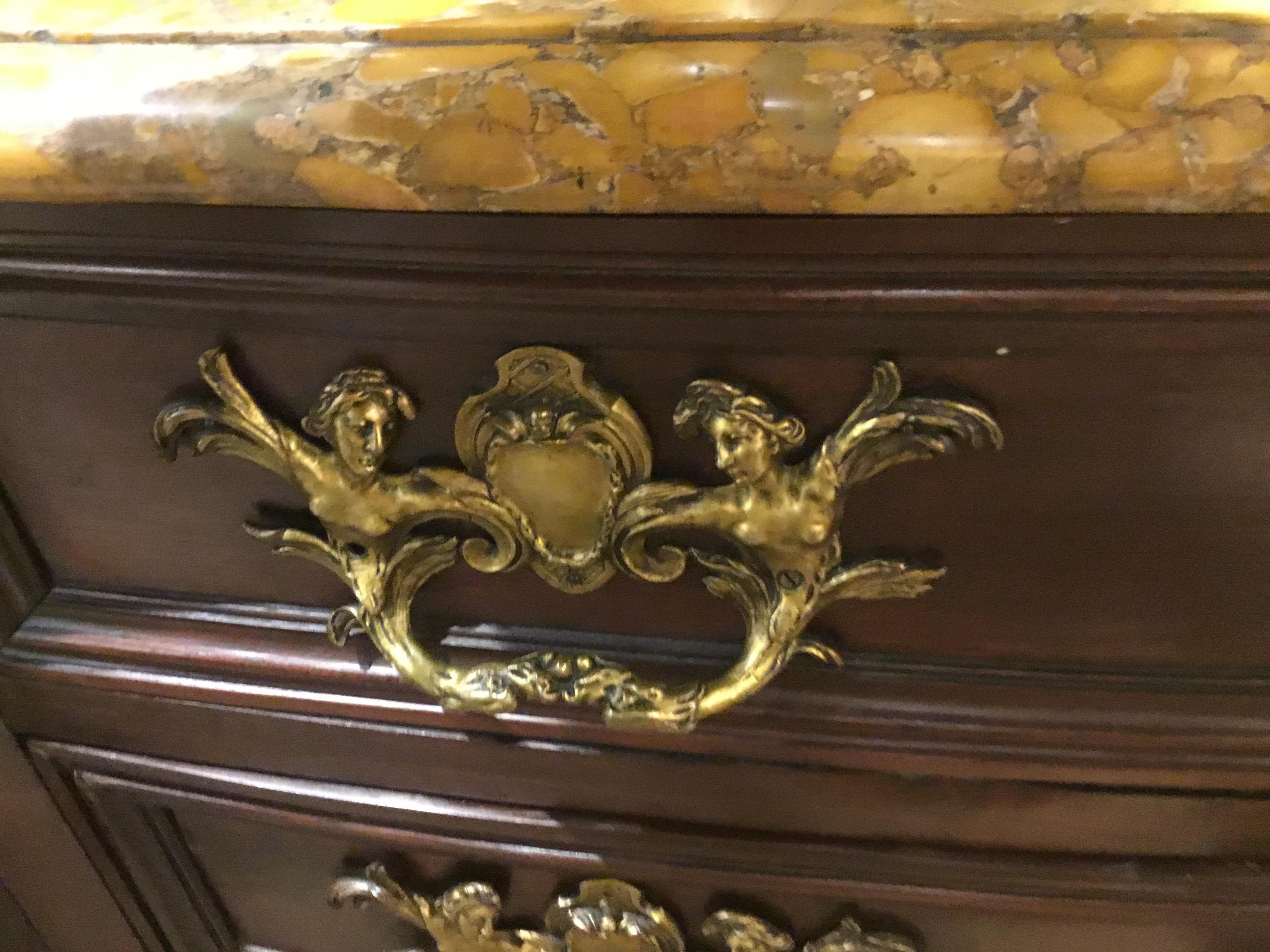 19th Century German Chest/Commode in Rosewood with Exotic Marble Top 3