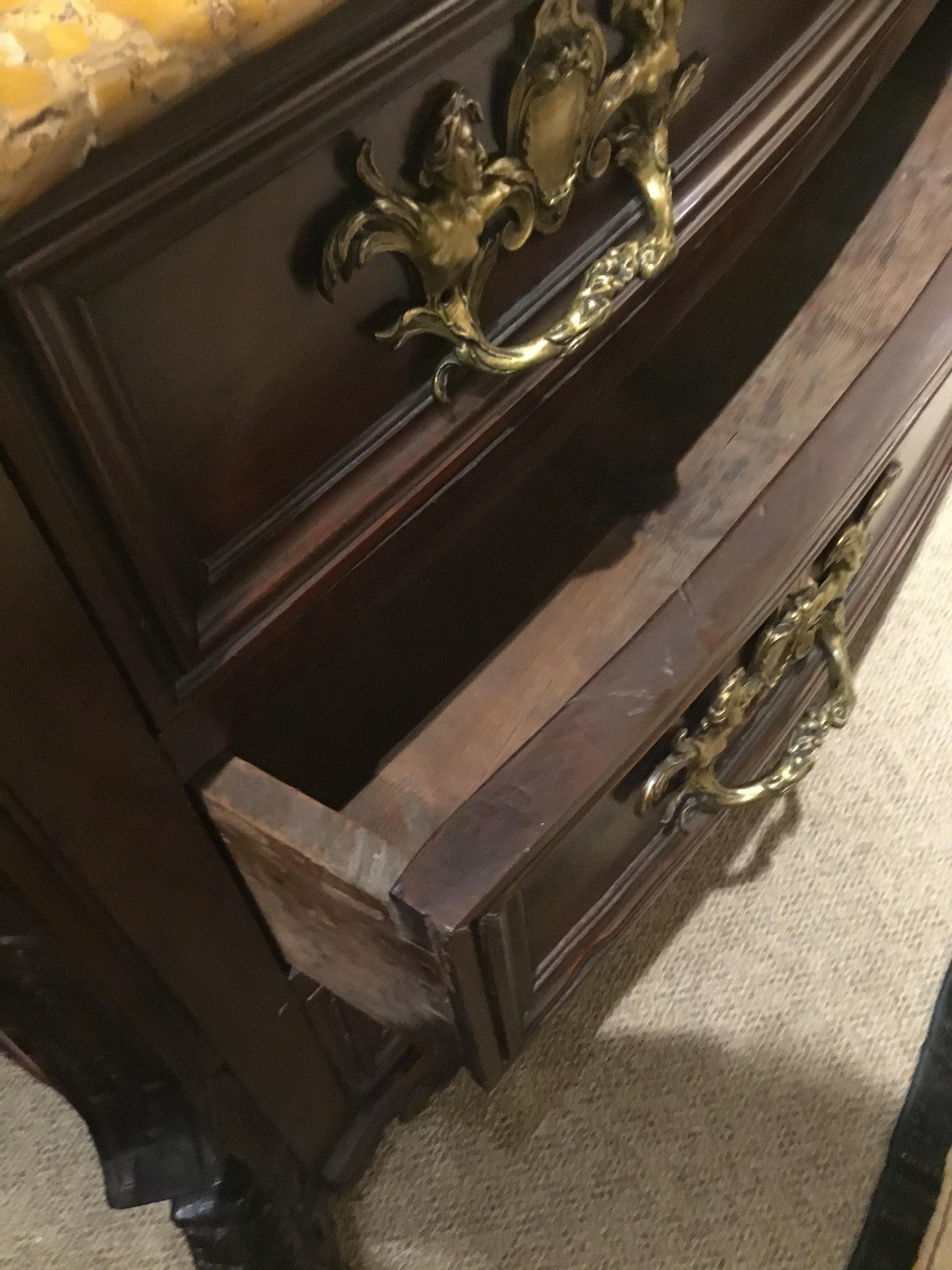 19th Century German Chest/Commode in Rosewood with Exotic Marble Top 4