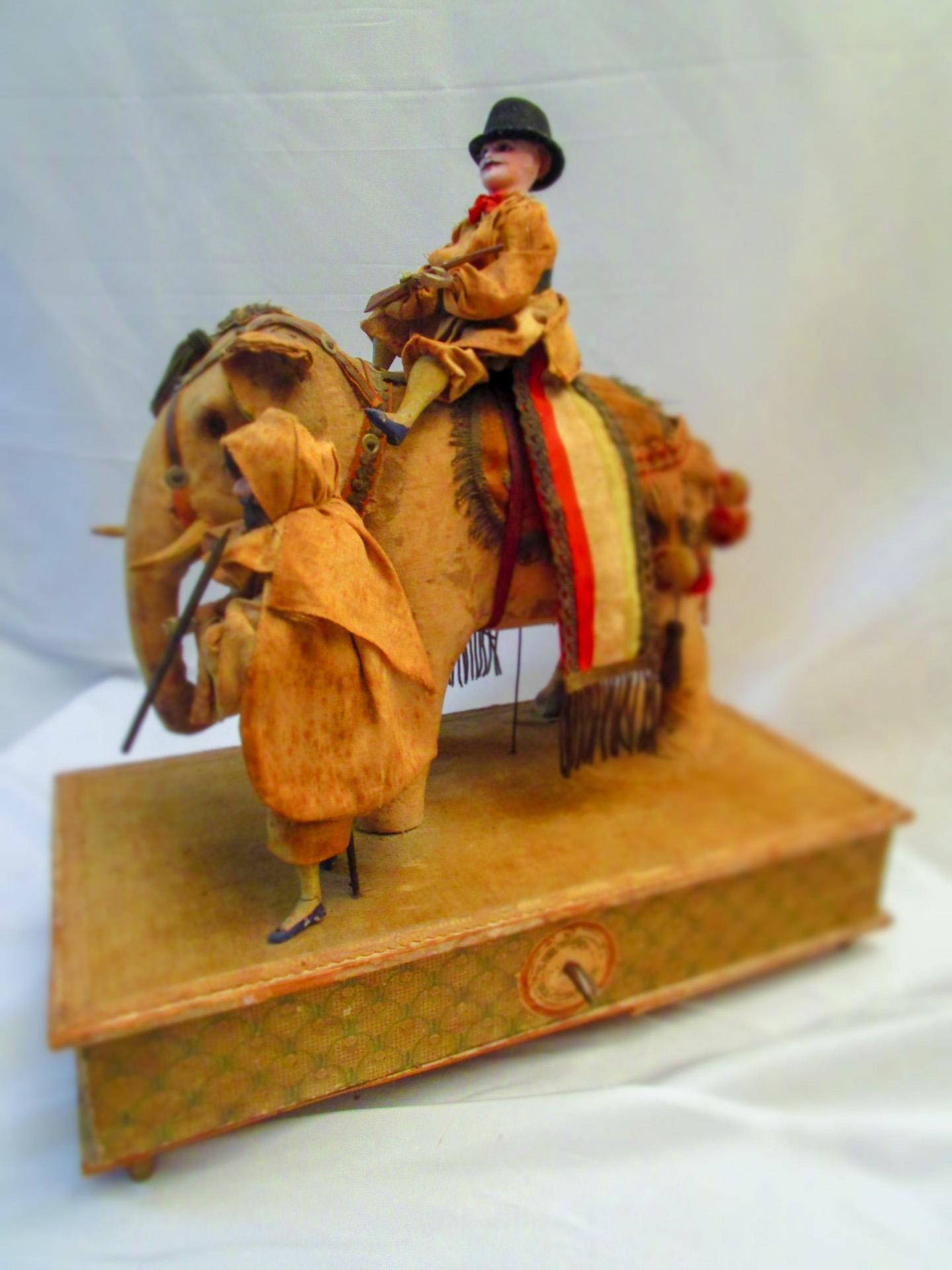 The German manufacturer Gottlieb Zinner & Sohn produced sensational mechanical dolls and toys from 1845-1926. They worked in mostly bisque and wood and were a world leader in making mechanical and musical dolls. This rare extravagant presentation