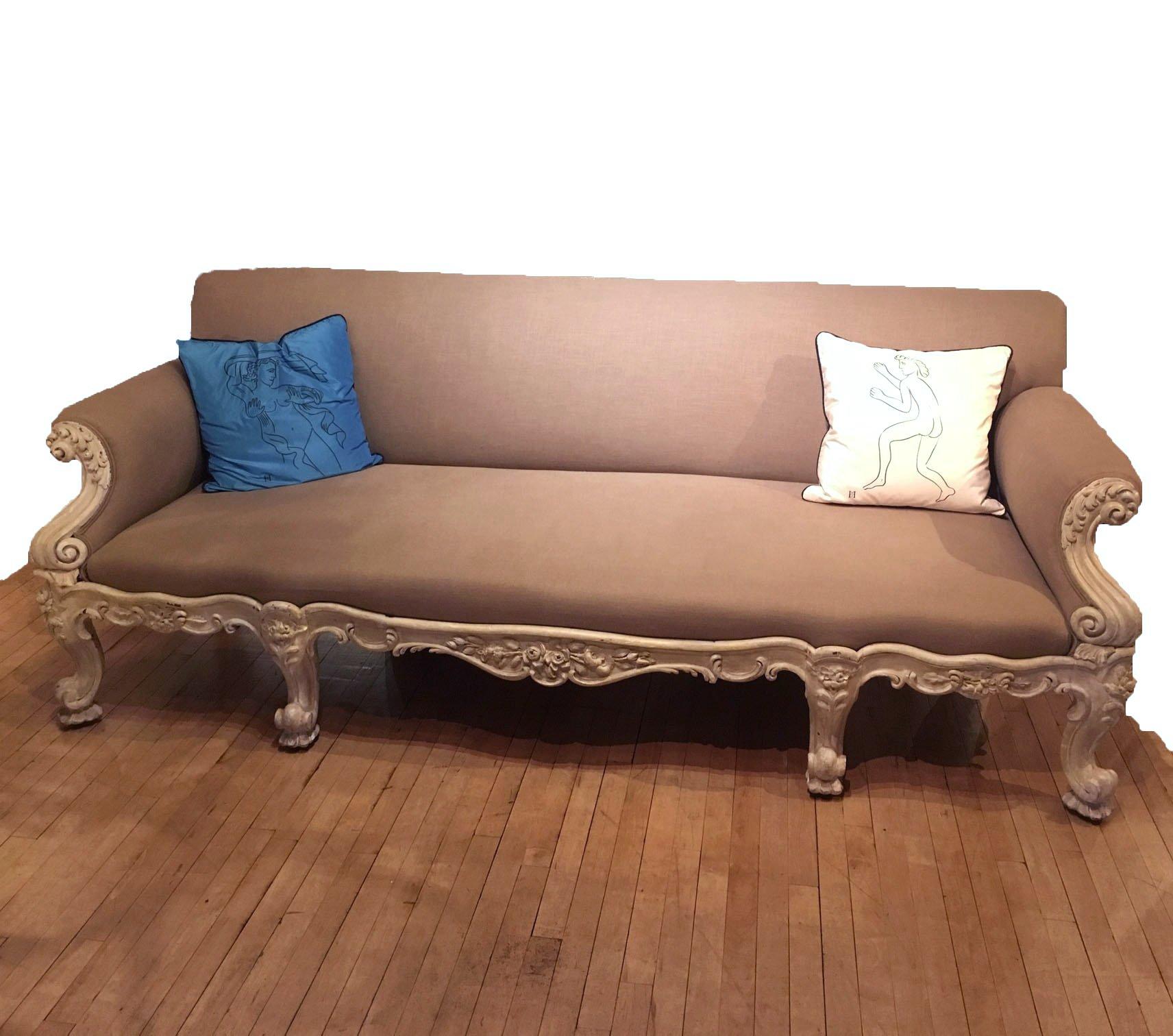 British 19th Century Gillows Carved Hardwood Sofa