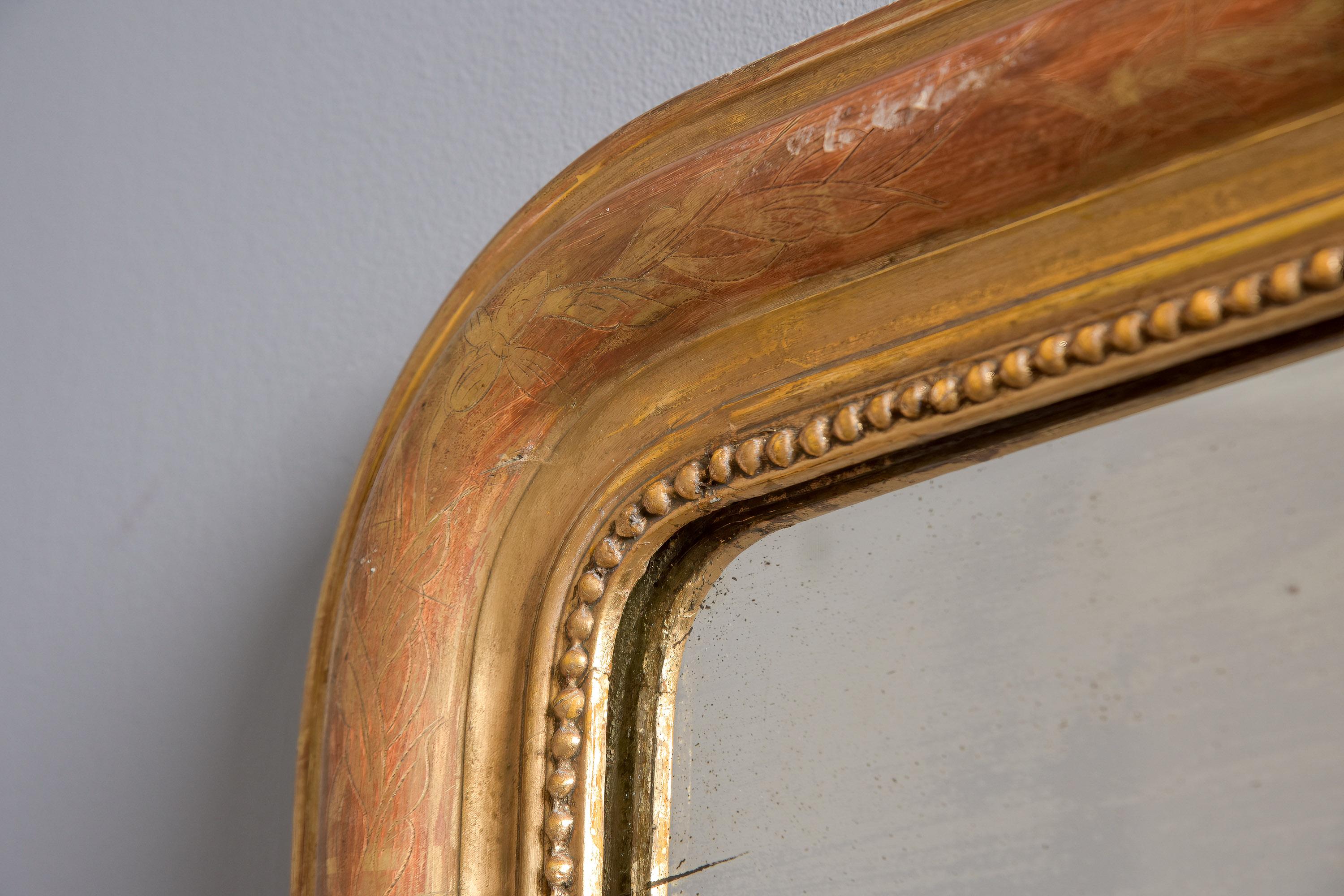 19th C Gilt Wood Louis Philippe Mirror For Sale 6