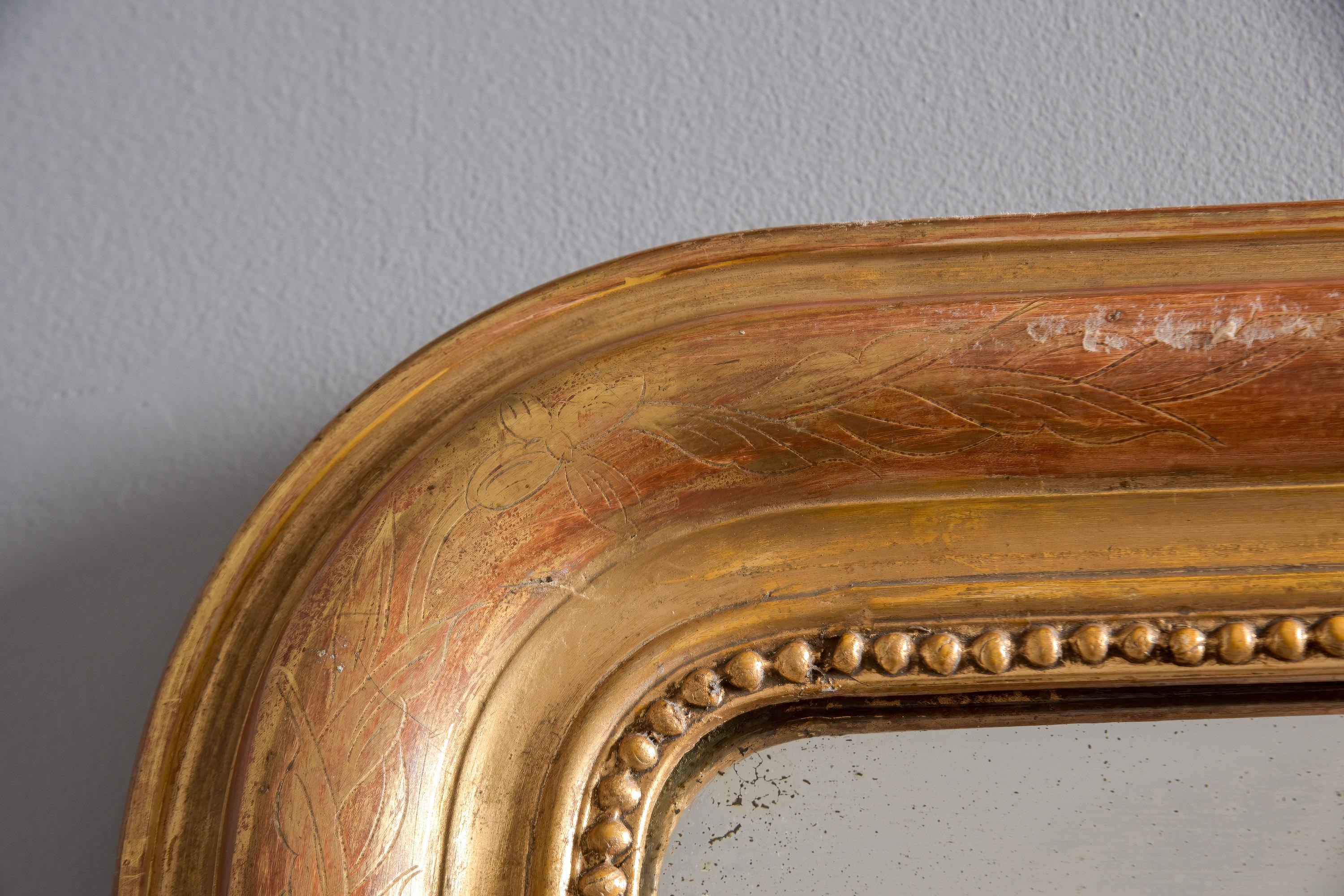 19th C Gilt Wood Louis Philippe Mirror For Sale 7