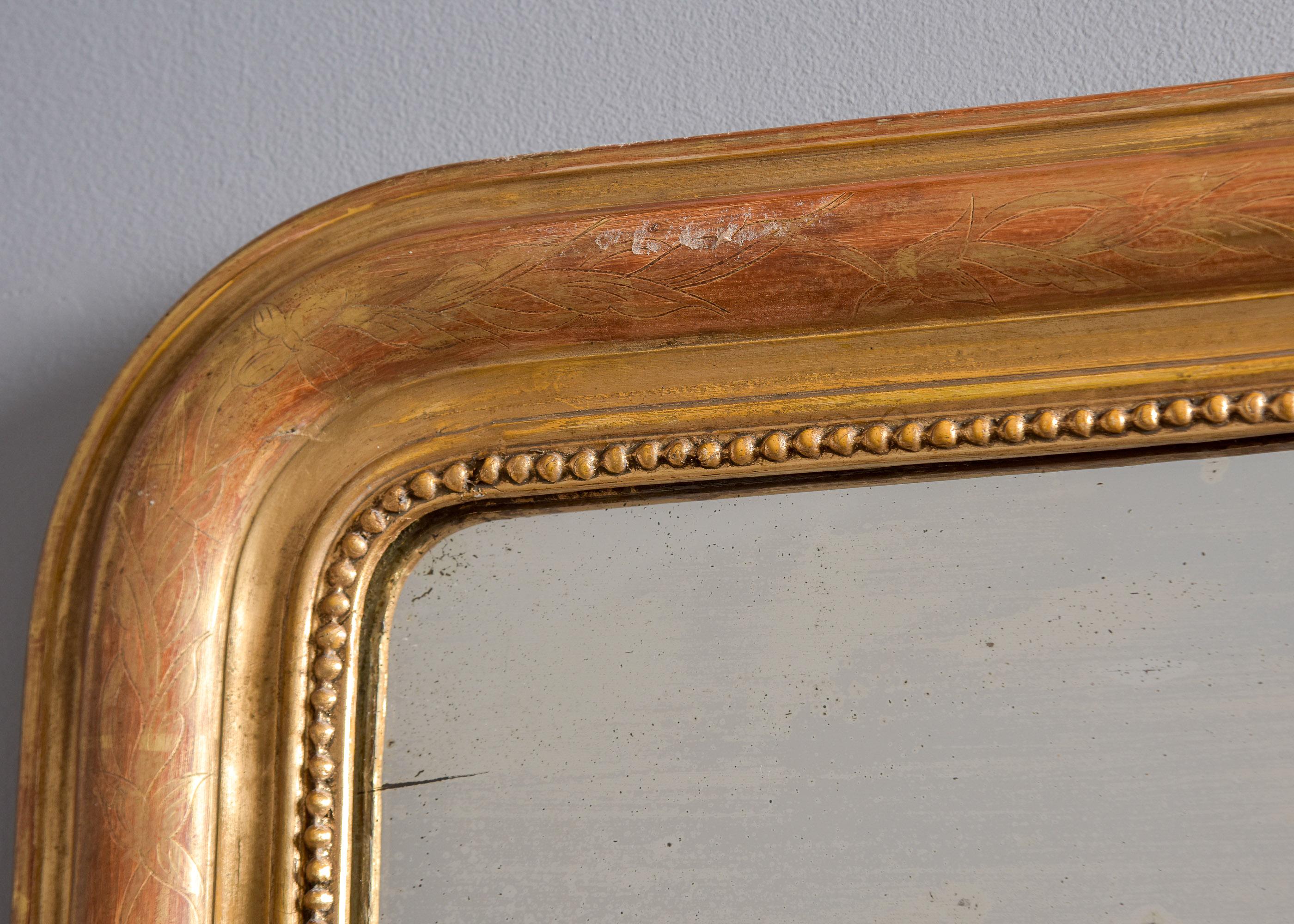 19th Century 19th C Gilt Wood Louis Philippe Mirror For Sale