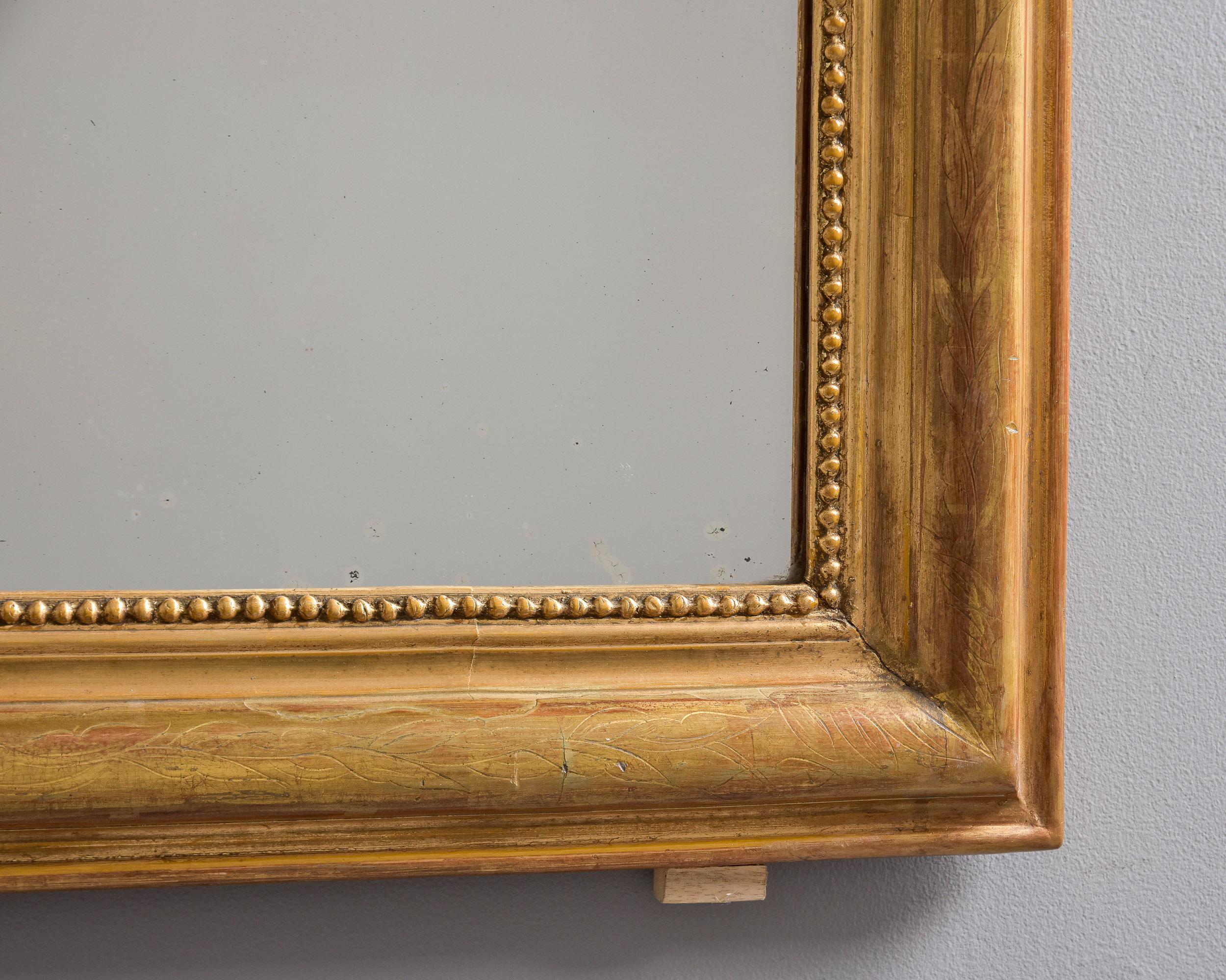 19th C Gilt Wood Louis Philippe Mirror For Sale 2