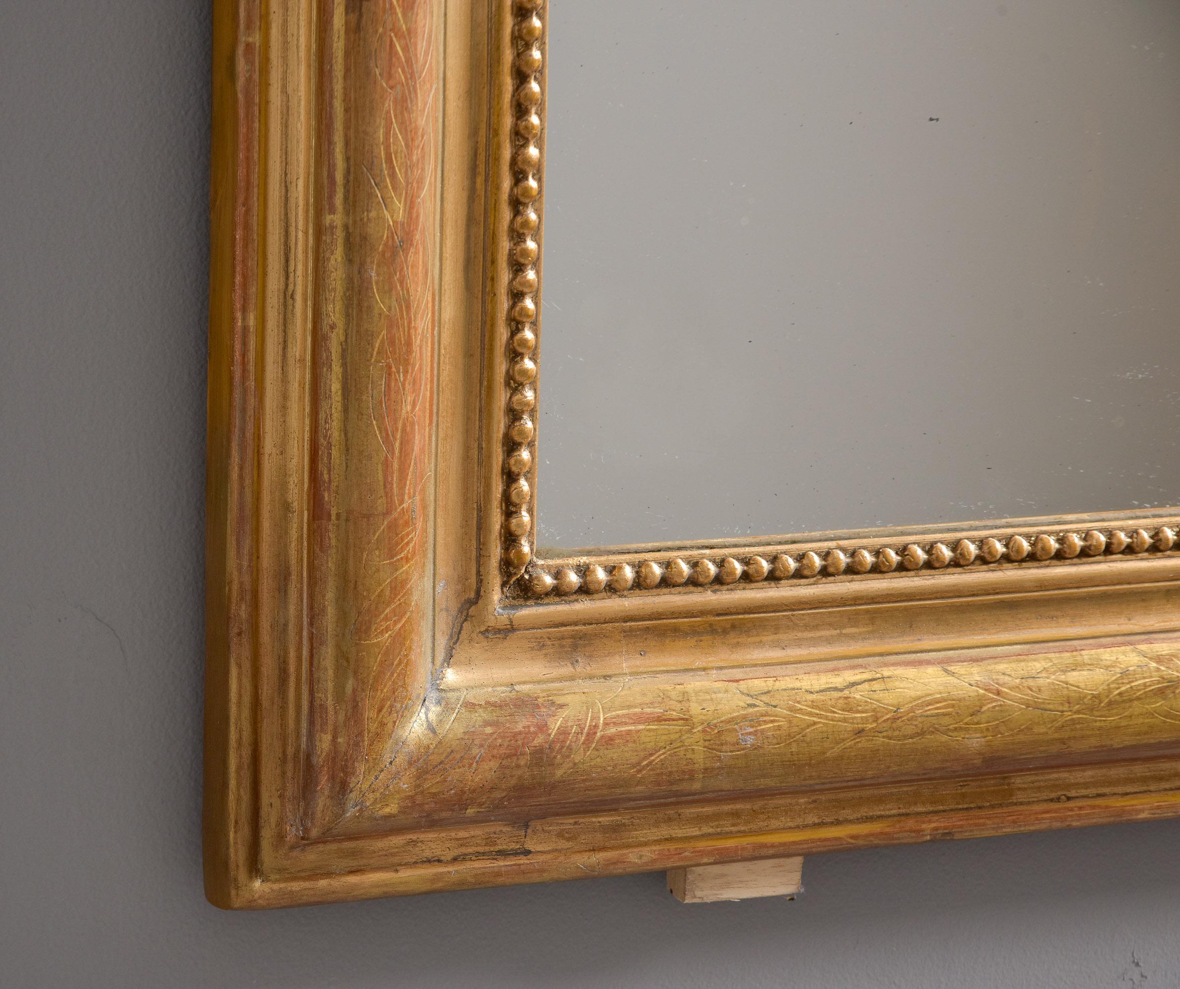 19th C Gilt Wood Louis Philippe Mirror For Sale 4