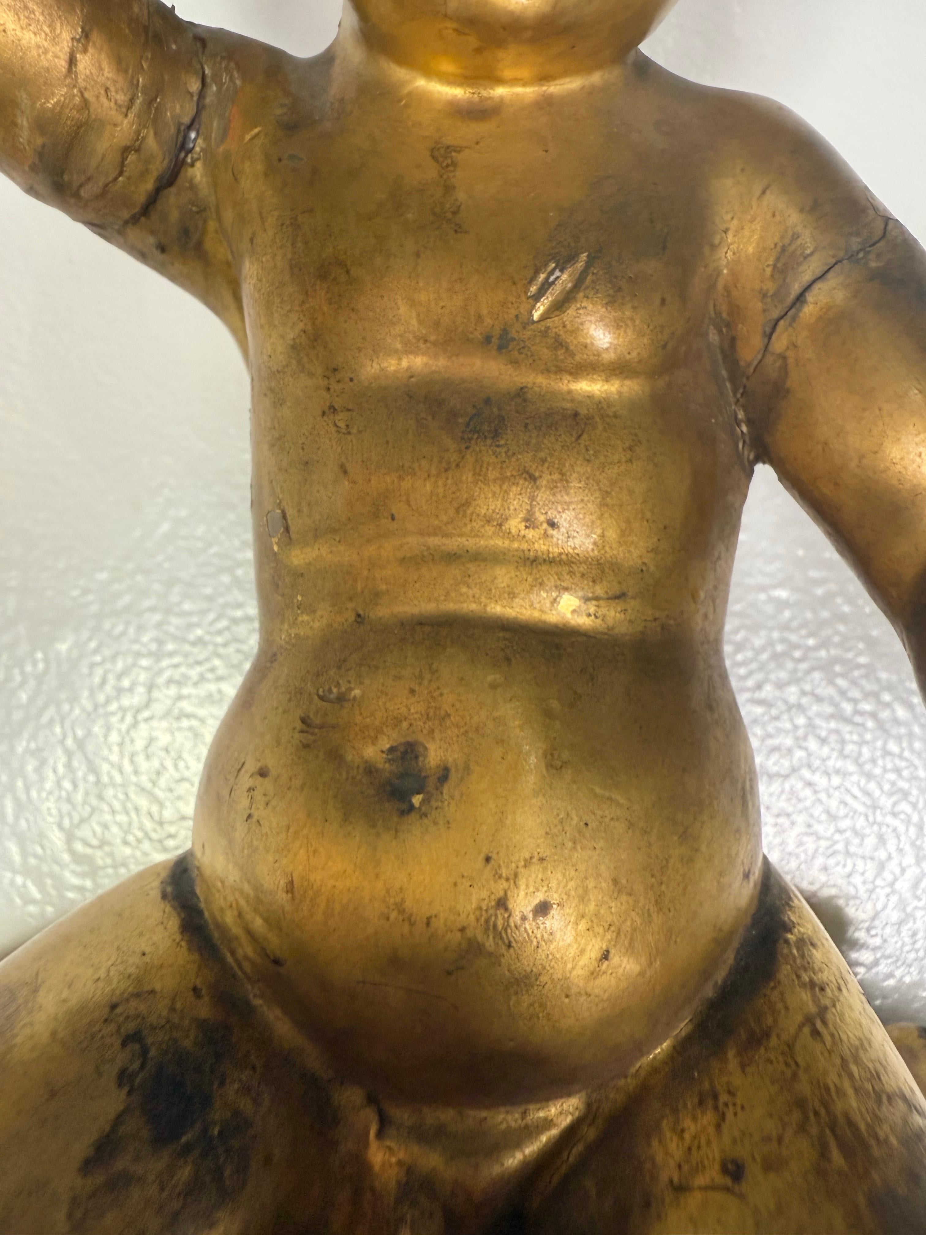 19th Century 19th C. Giltwood Cherub Fragment For Sale