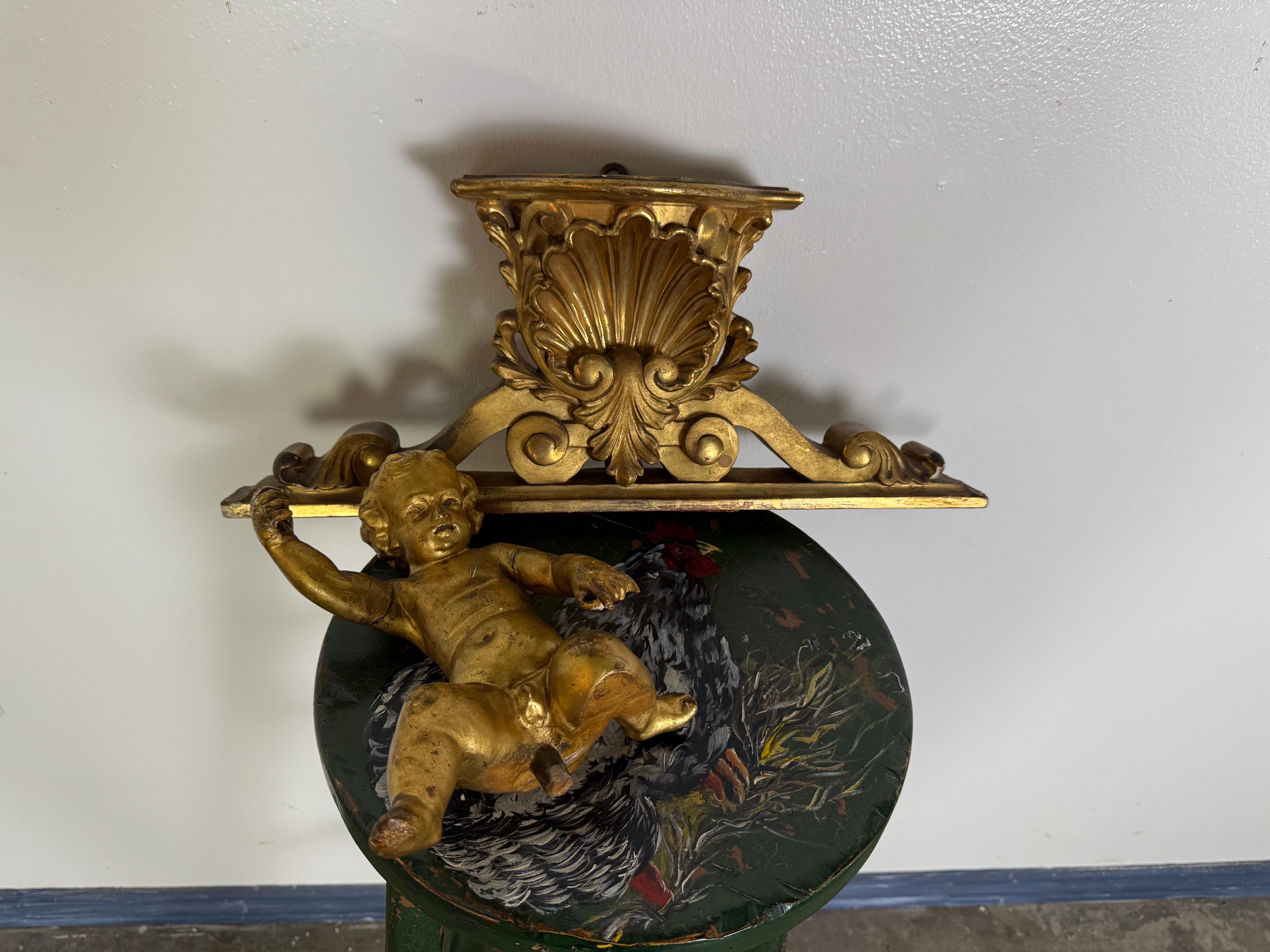 19th C. Giltwood Cherub Fragment For Sale 2