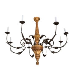 19th C Giltwood Tuscan 8 Lite Chandelier