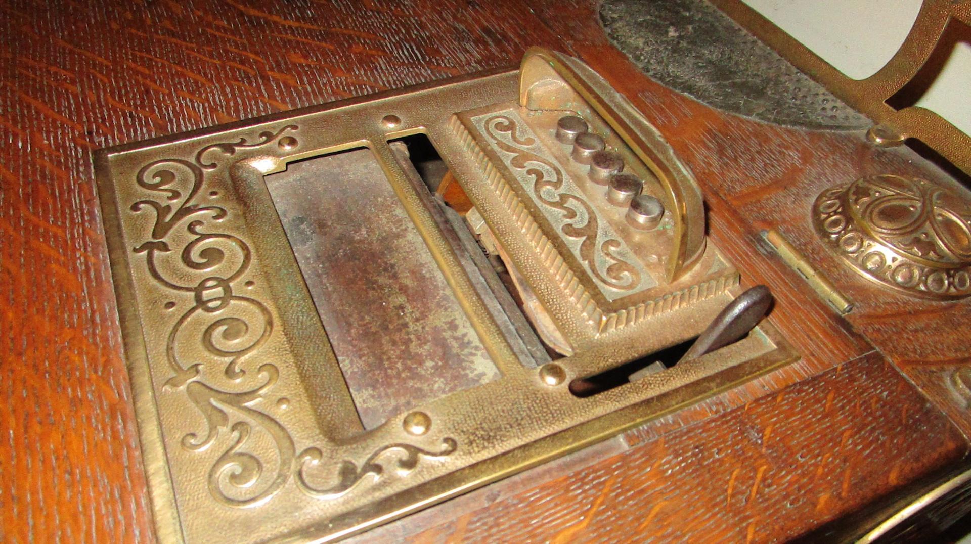 antique wood cash register