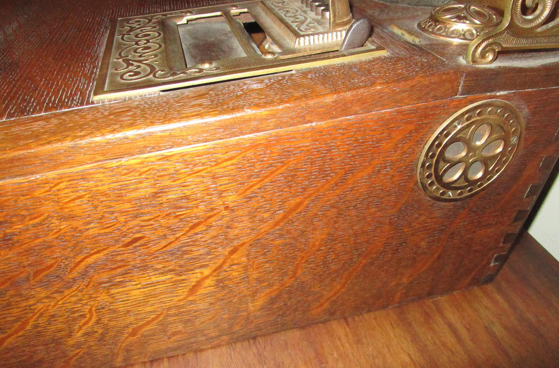 antique wooden cash register