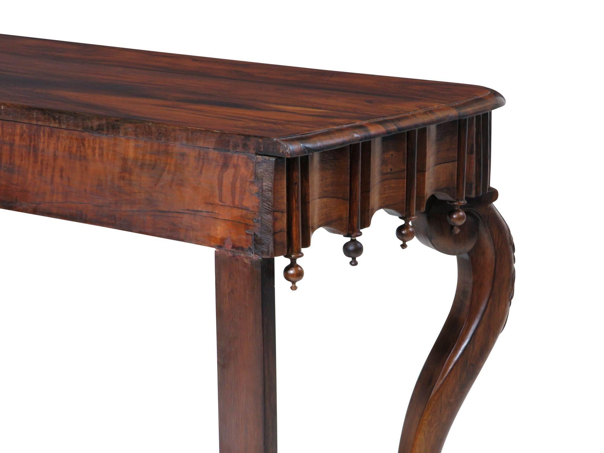 19th c. Gothic Revival Console Table of Solid Brazilian Rosewood For Sale 5