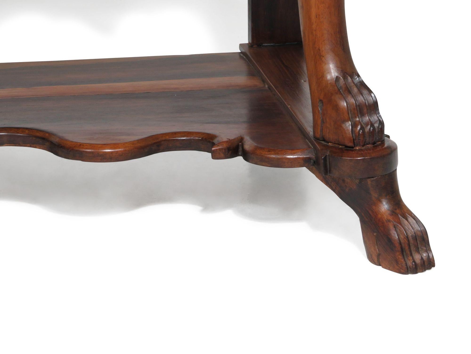 19th c. Gothic Revival Console Table of Solid Brazilian Rosewood For Sale 14