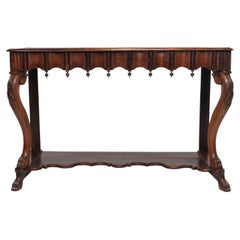 Antique 19th c. Gothic Revival Console Table of Solid Brazilian Rosewood