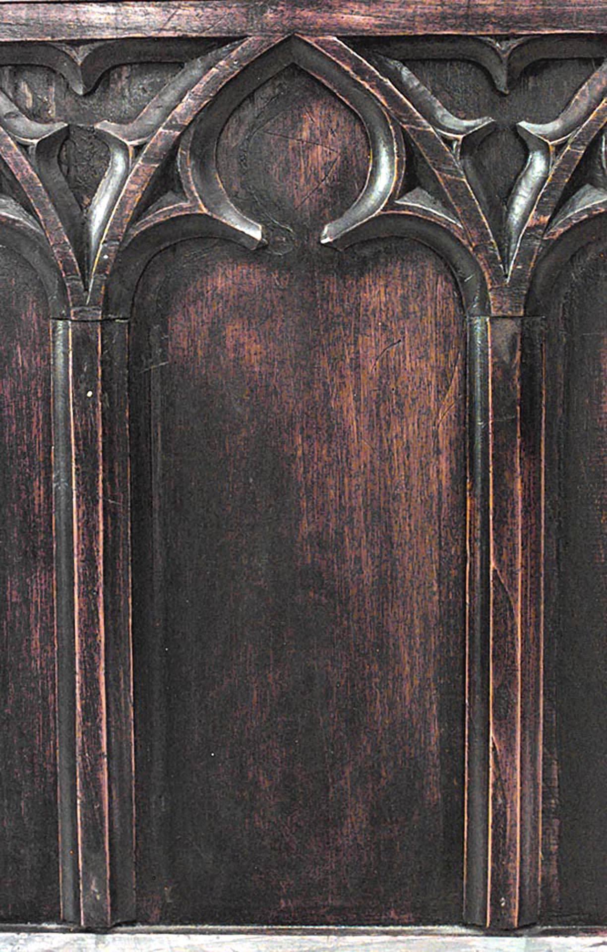 English Gothic Revival Walnut Full Size Bed For Sale 3
