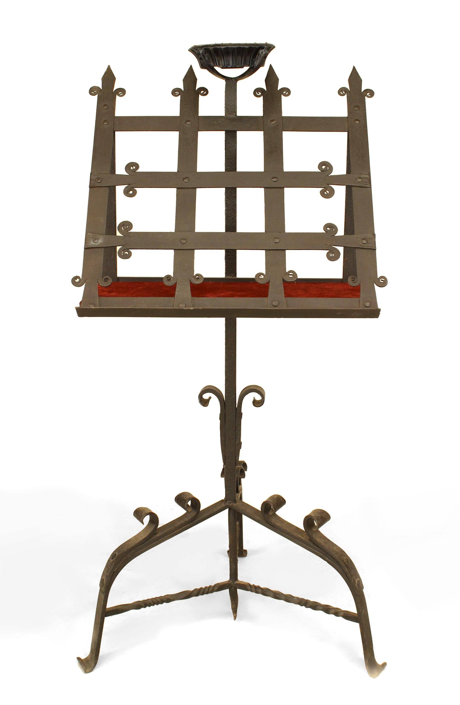 English Gothic Revival Wrought Iron Lectern For Sale
