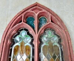 19th Century Gothic-Style Stained Glass Church Window