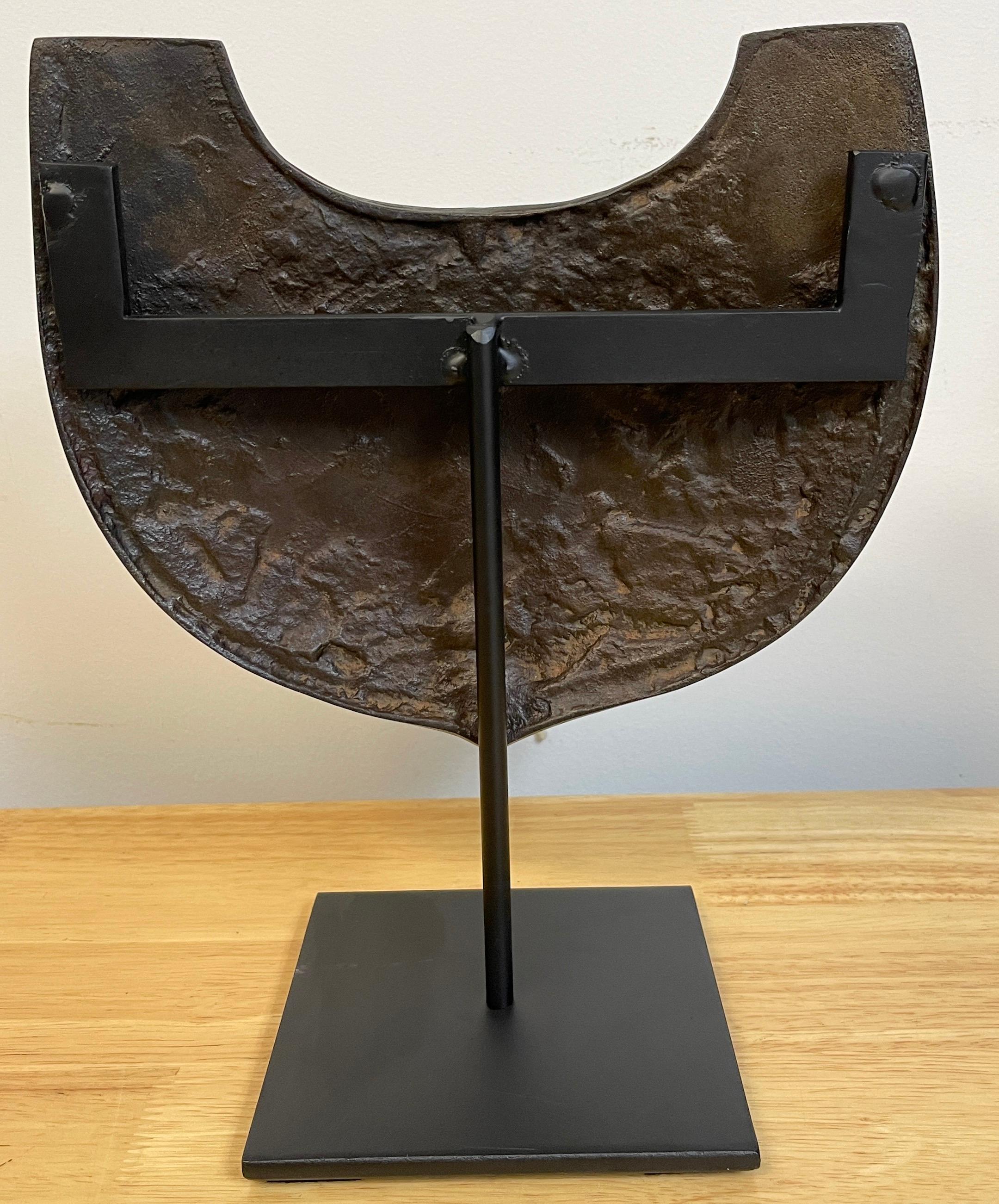 Italian 19th C Grand Tour Roman Style Iron Gorget on Stand For Sale
