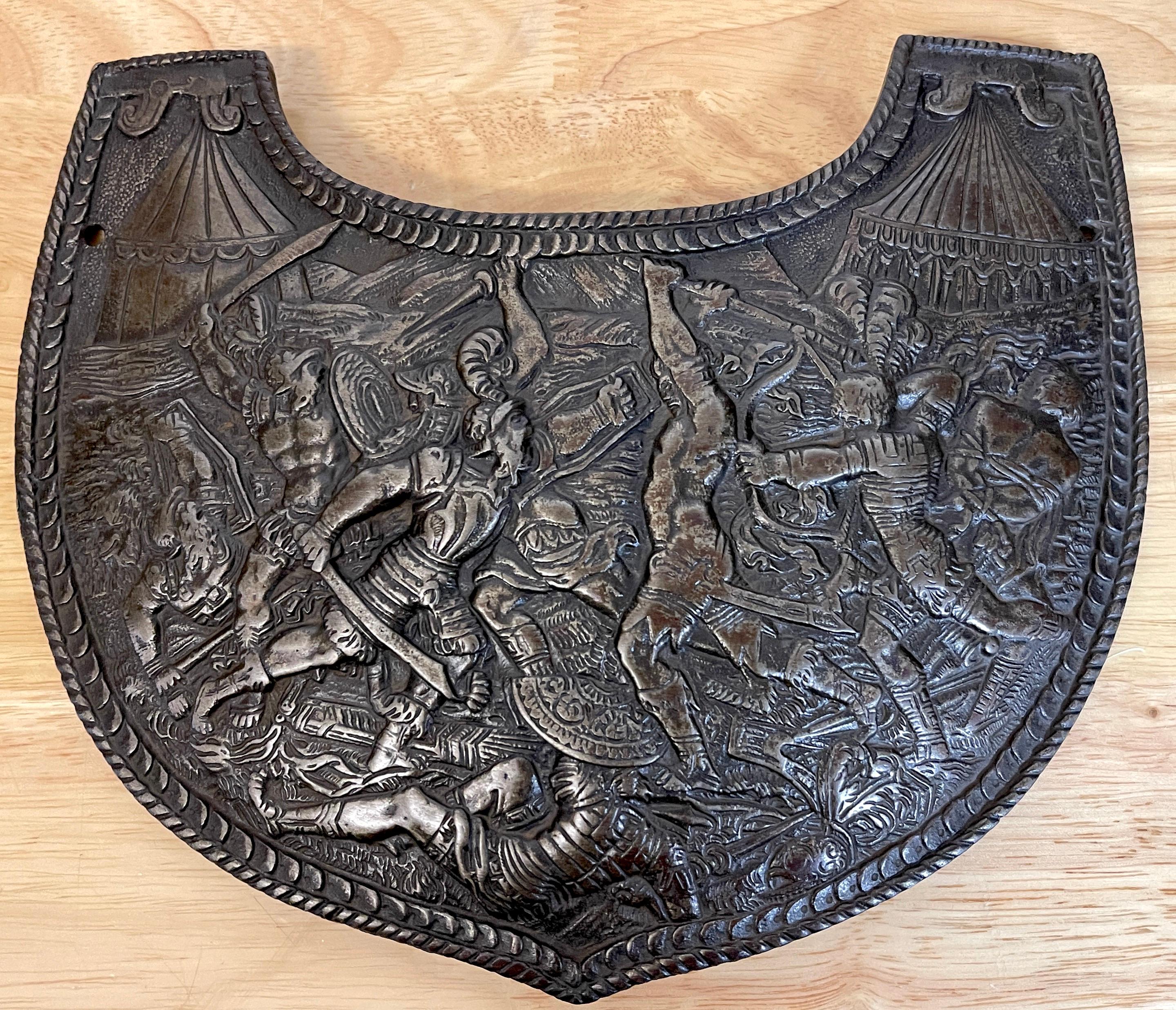 19th Century 19th C Grand Tour Roman Style Iron Gorget on Stand For Sale