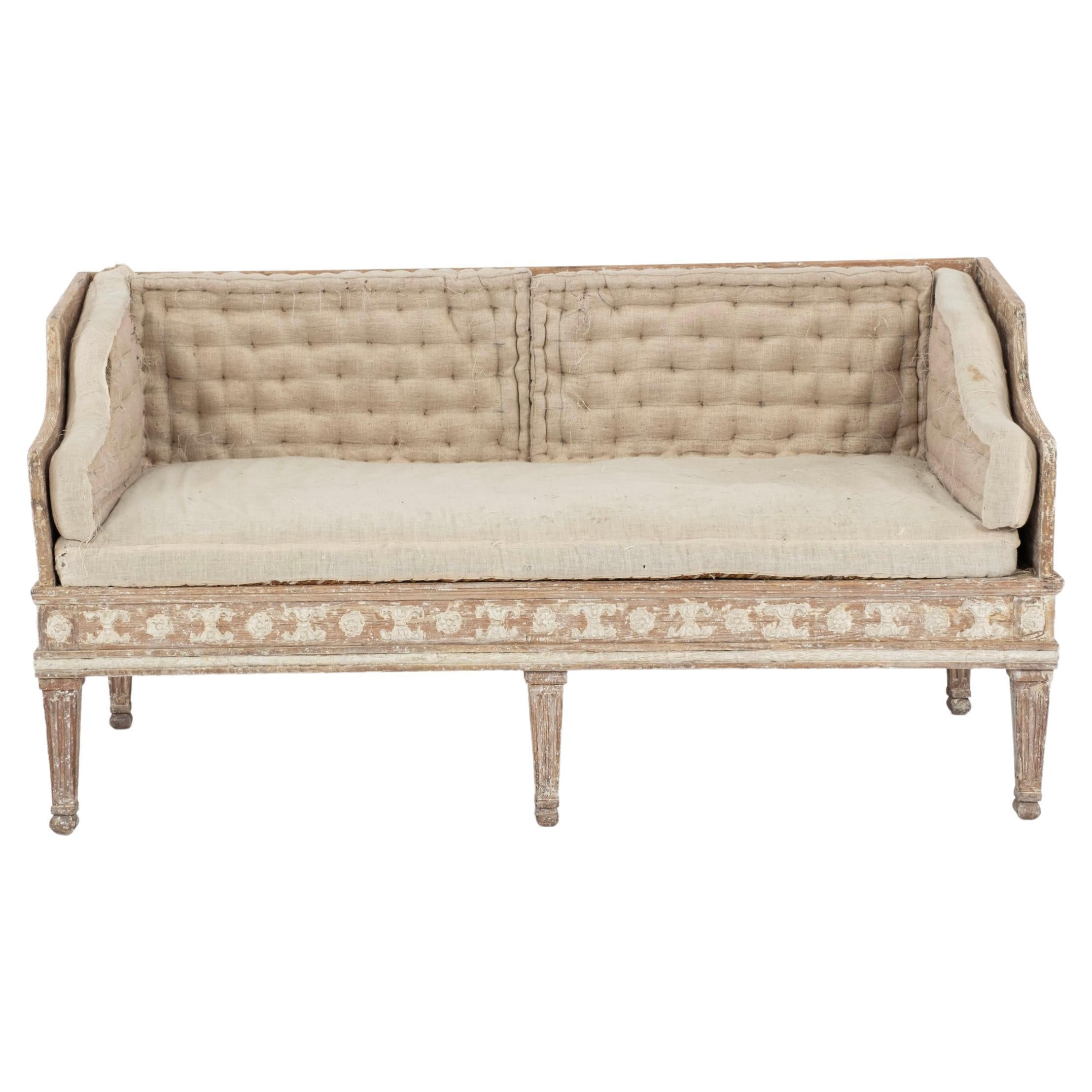 19th C. Gustavian Bench or Sofa For Sale