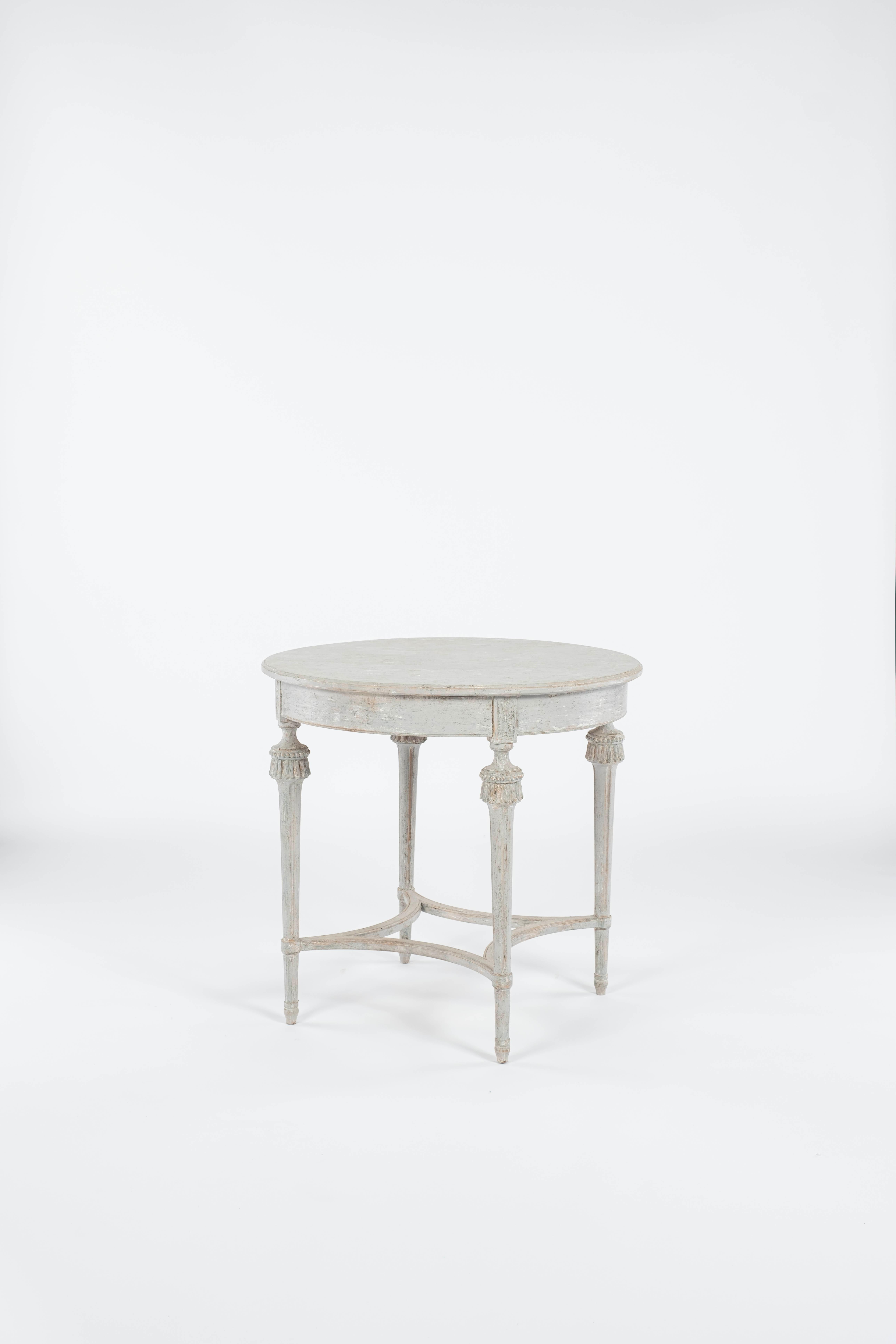 Swedish 19th C. Gustavian Round Table For Sale