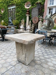 19th Century Hand Carved Antique Stone Garden Coffee Outdoor Indoor Table Farm