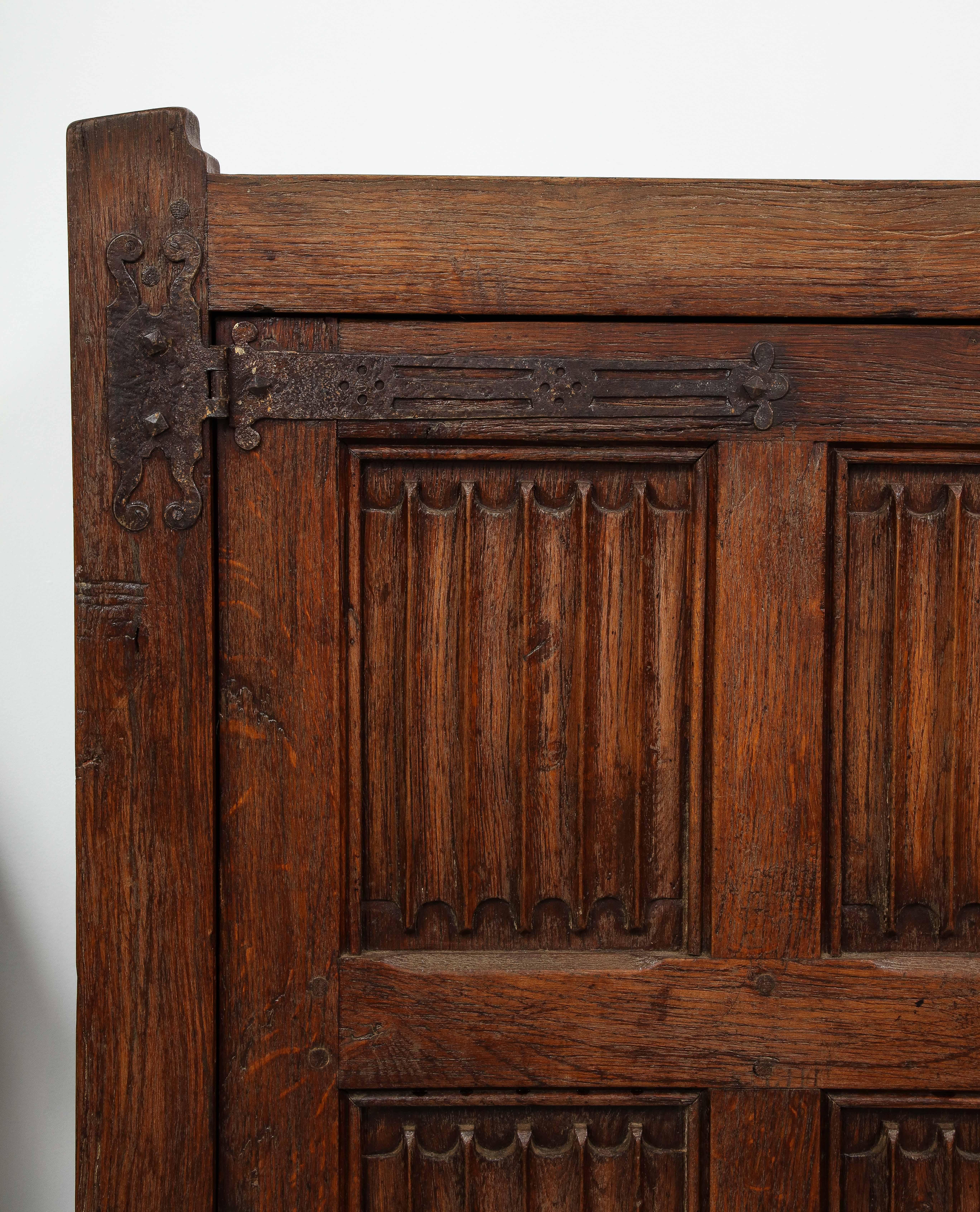 19th C. Hand Carved Oak Sideboard with Shelves/Drawers, Nunnery, France For Sale 2