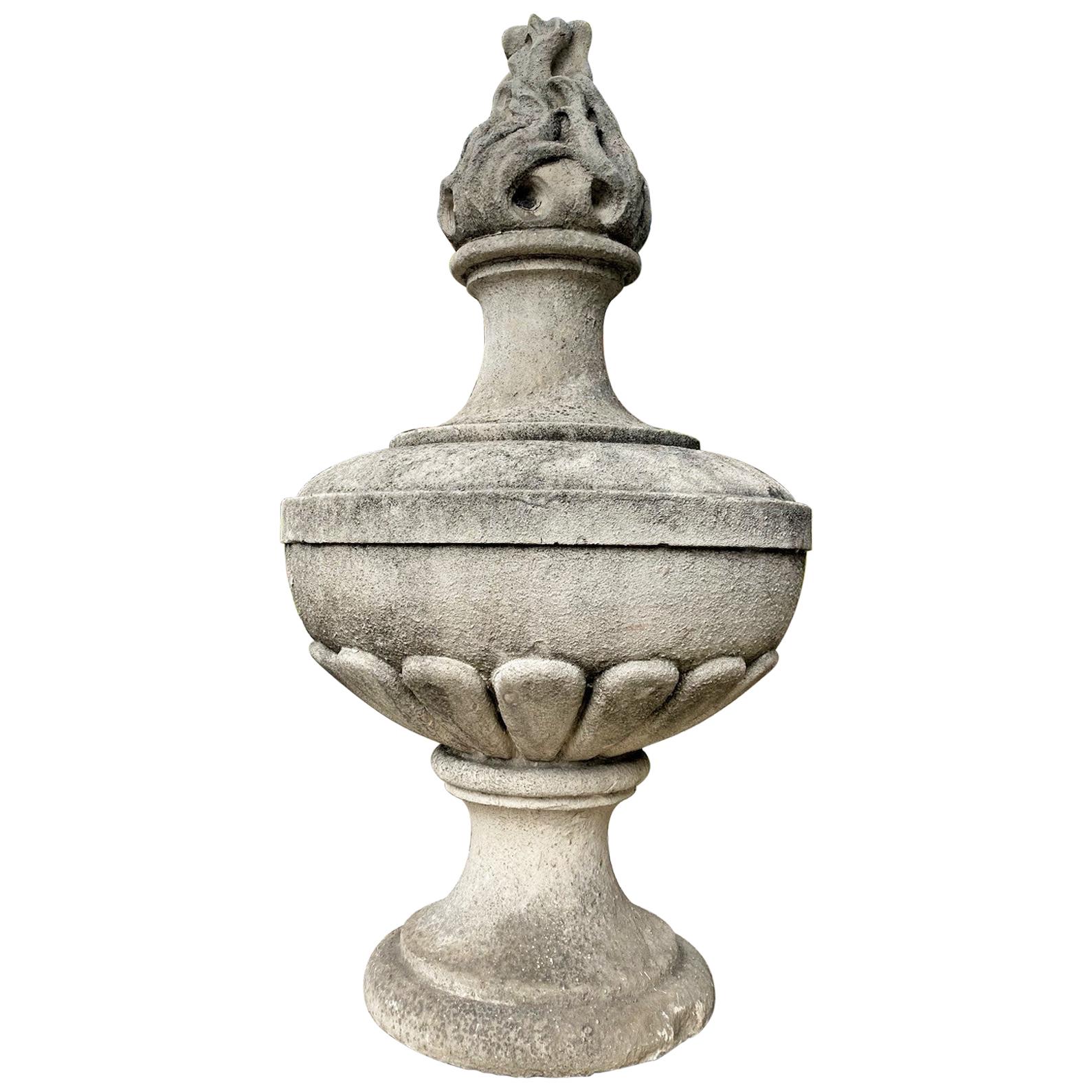 Hand Carved Stone Finial Decorative Architectural Element Antiques, LA, CA For Sale