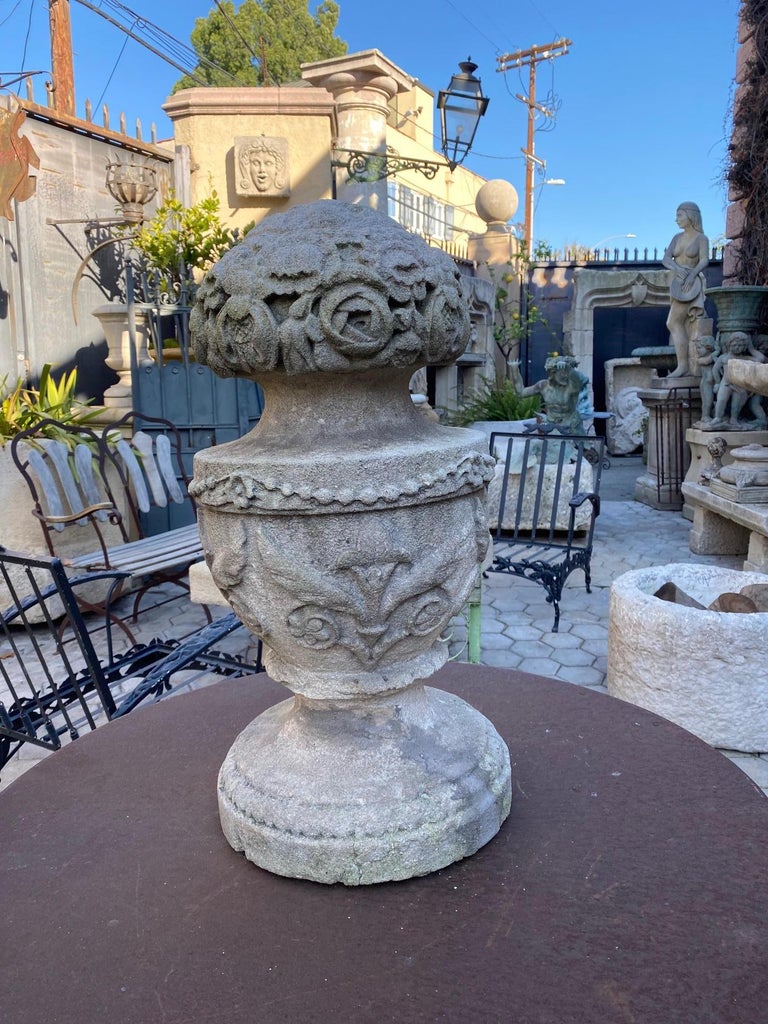 Hand Carved Stone Finial Decorative Architectural Element Urn Antiques